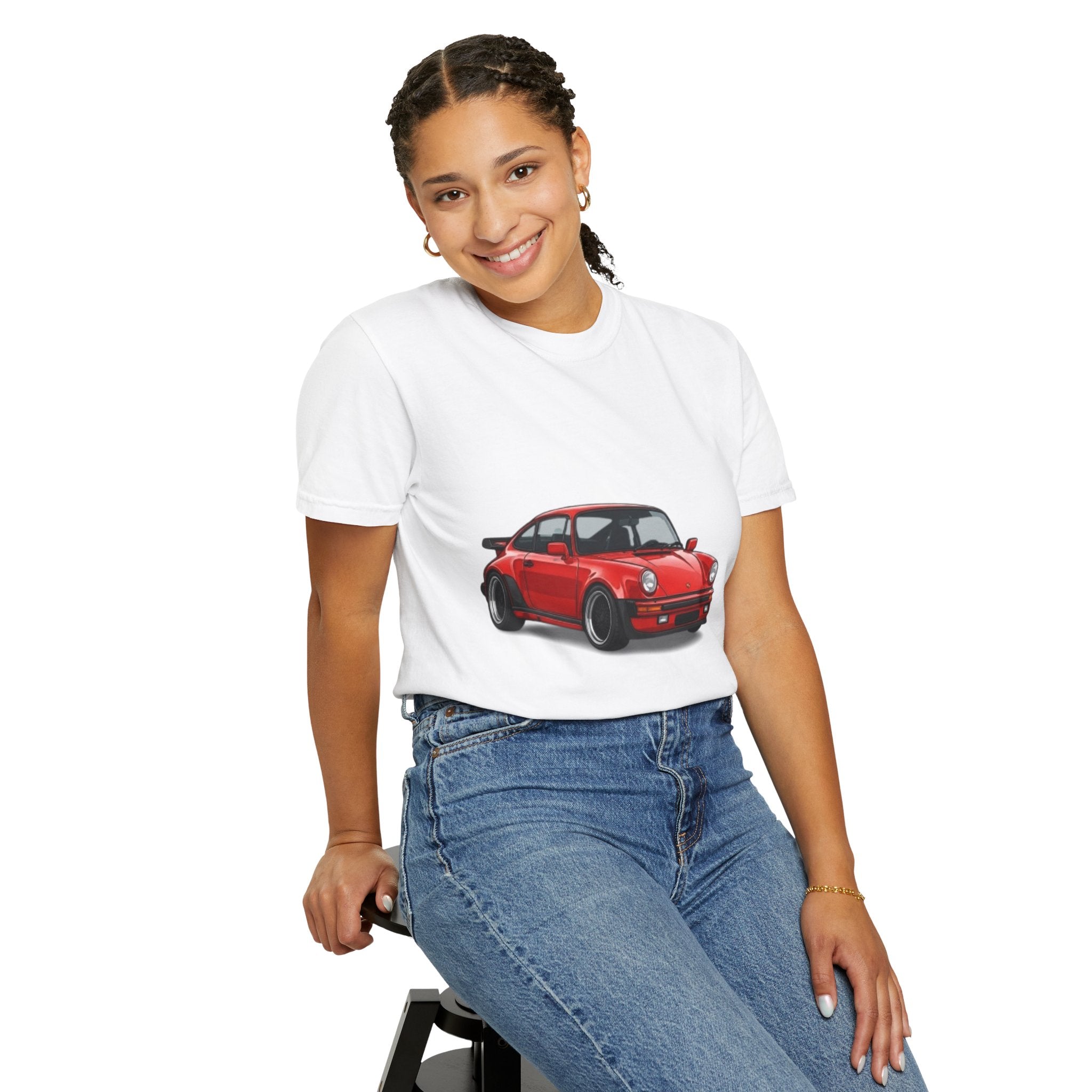 Vintage Red Sports Car T-Shirt — Retro Porsche Illustration Tee