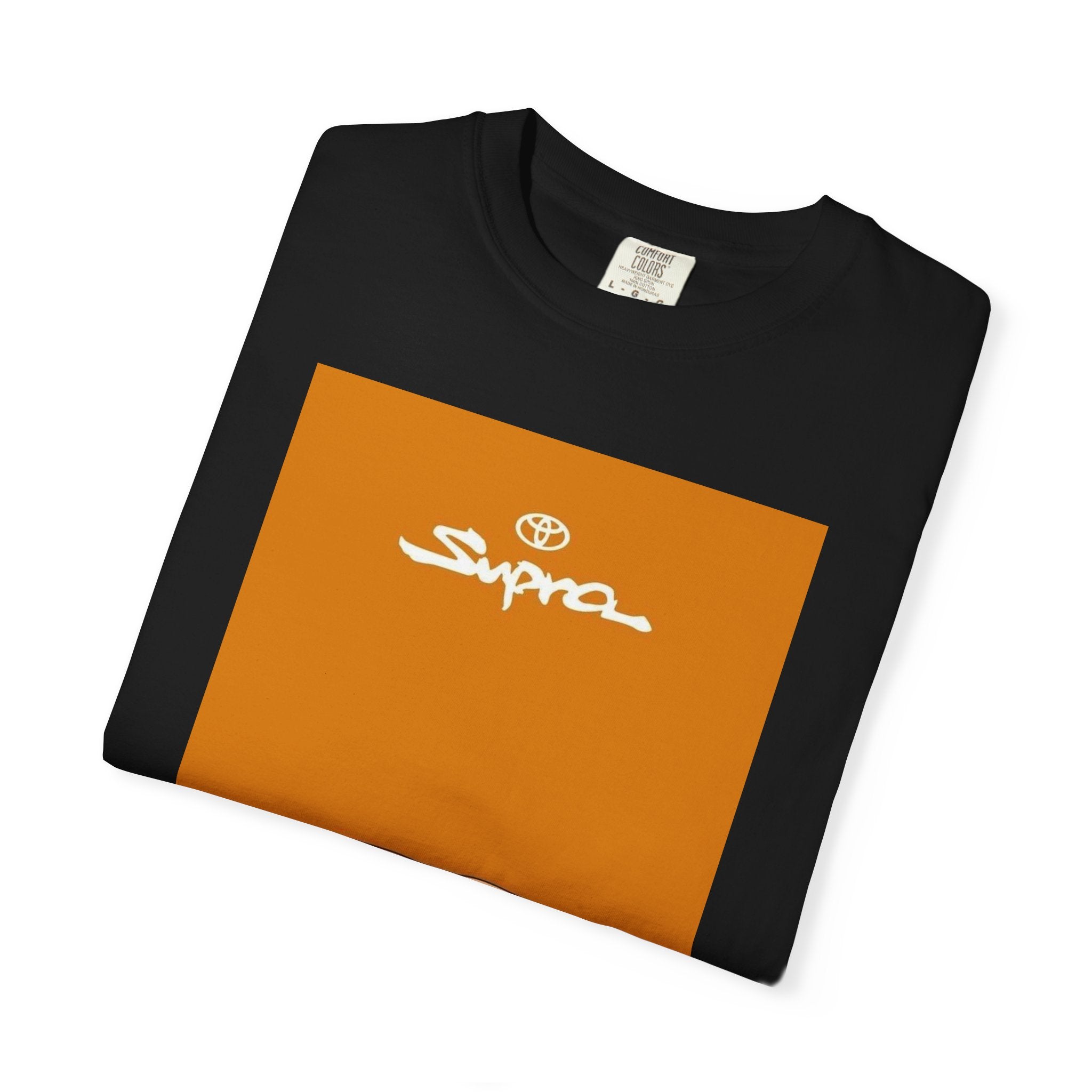 Supra Rear-View Sports Car T-Shirt — Vintage Orange Graphic