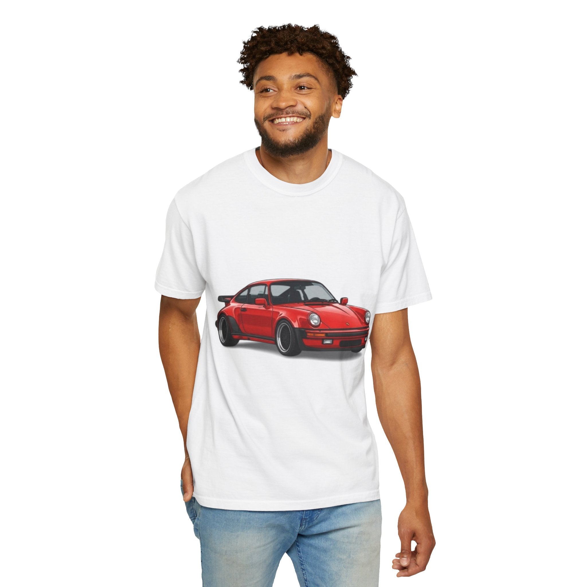 Vintage Red Sports Car T-Shirt — Retro Porsche Illustration Tee