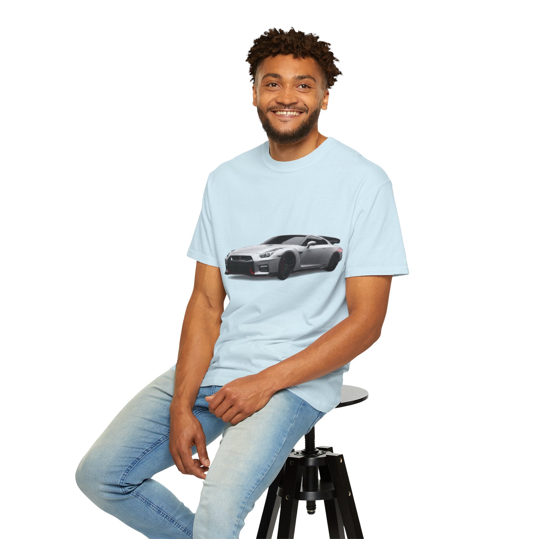 Car Enthusiast T-Shirt — Silver Sports Car Graphic with “WHOLENESS” Back Print