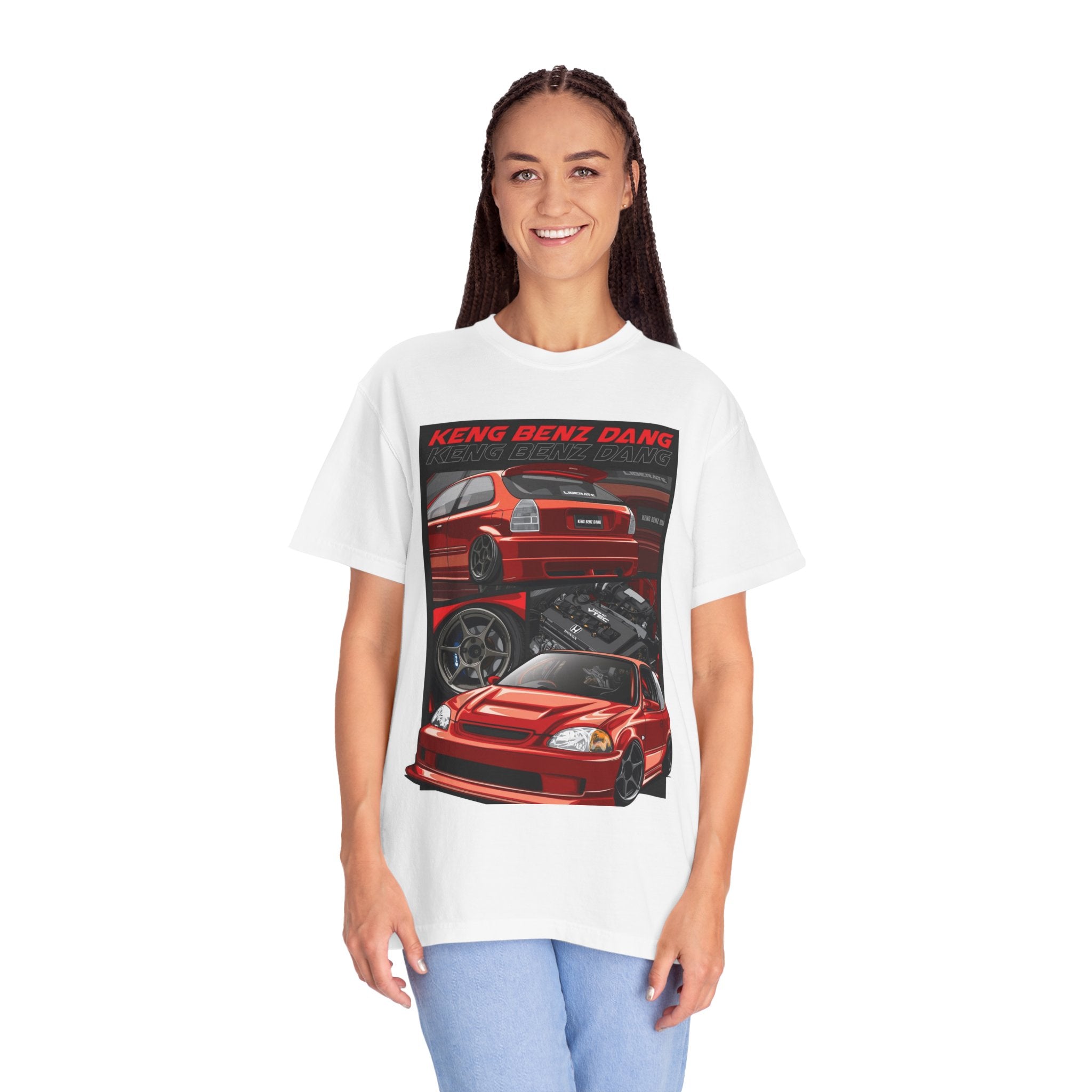 Car Enthusiast T-Shirt — "Keng Benz Dang" Red Sports Car Graphic