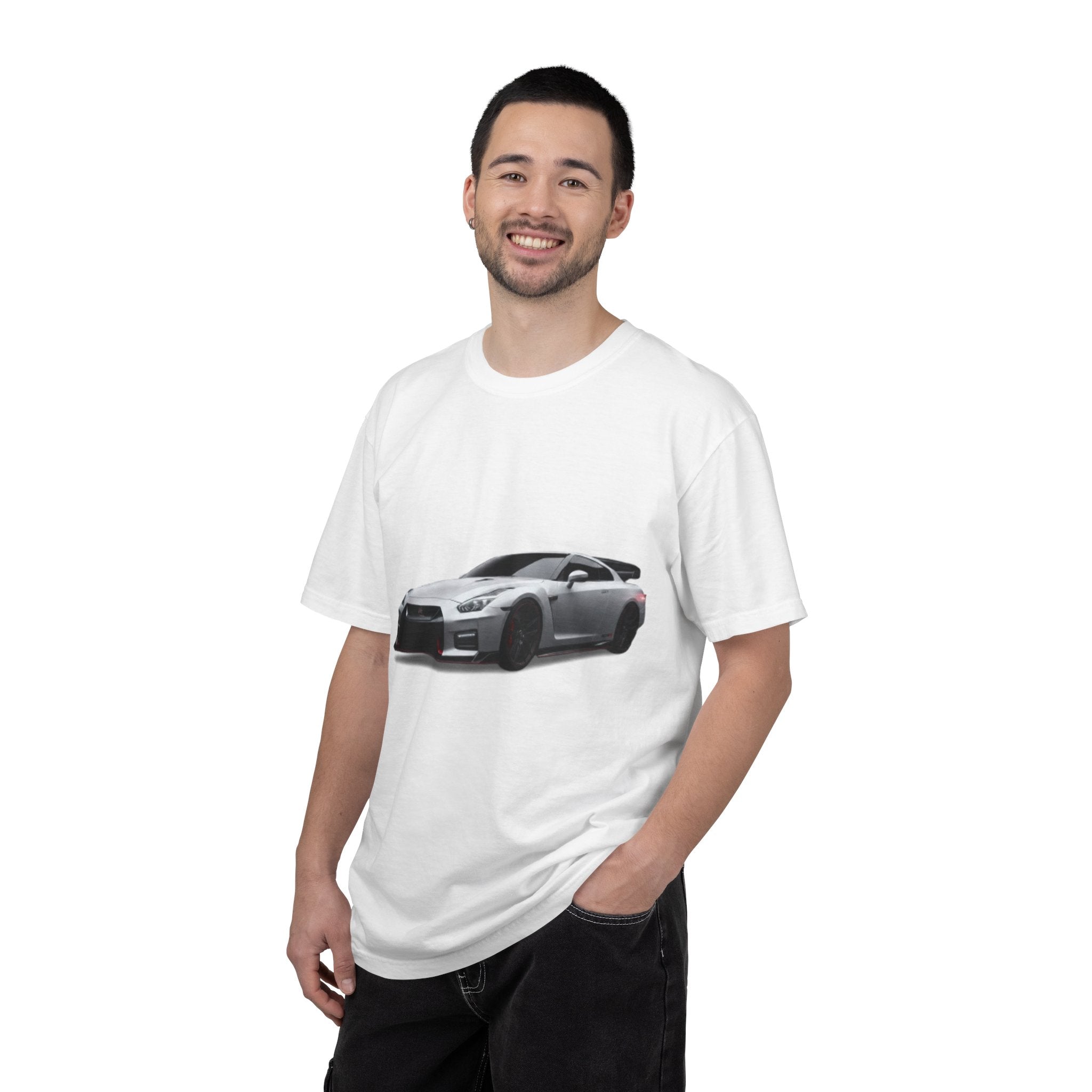 Car Enthusiast T-Shirt — Silver Sports Car Graphic with “WHOLENESS” Back Print