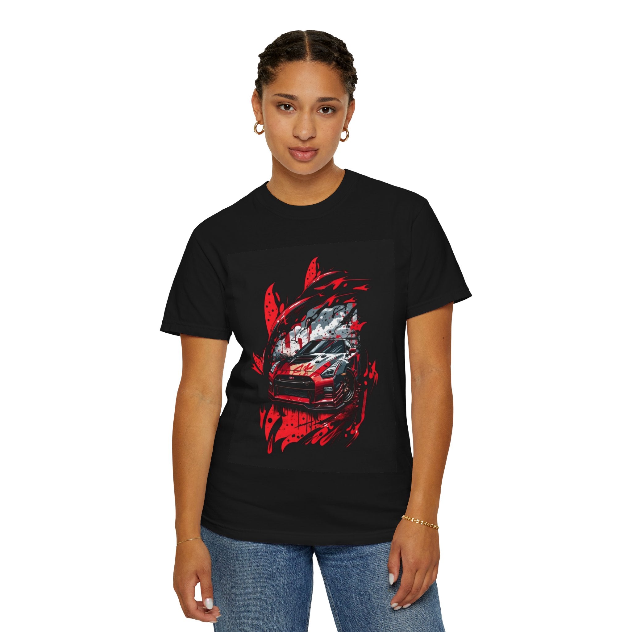 Racing Car Graphic T-Shirt — Red Sport Car Illustration