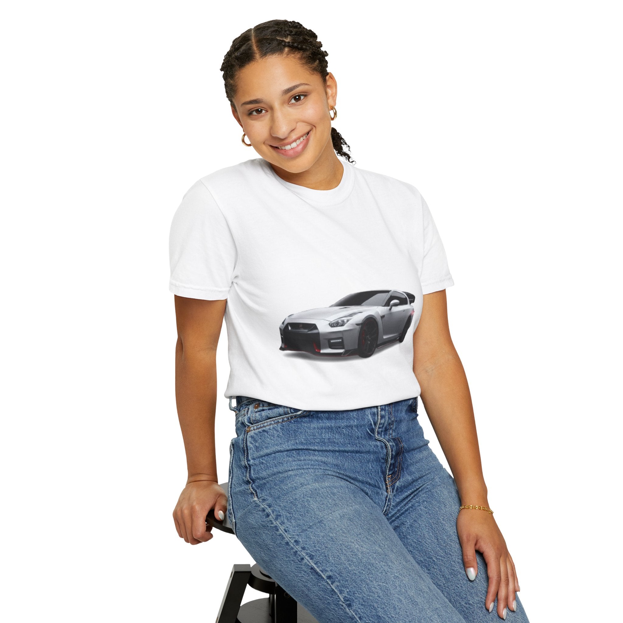 Car Enthusiast T-Shirt — Silver Sports Car Graphic with “WHOLENESS” Back Print