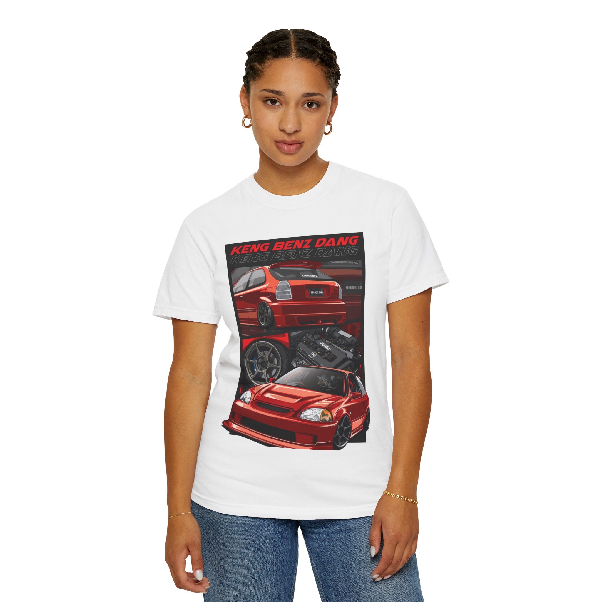 Car Enthusiast T-Shirt — "Keng Benz Dang" Red Sports Car Graphic