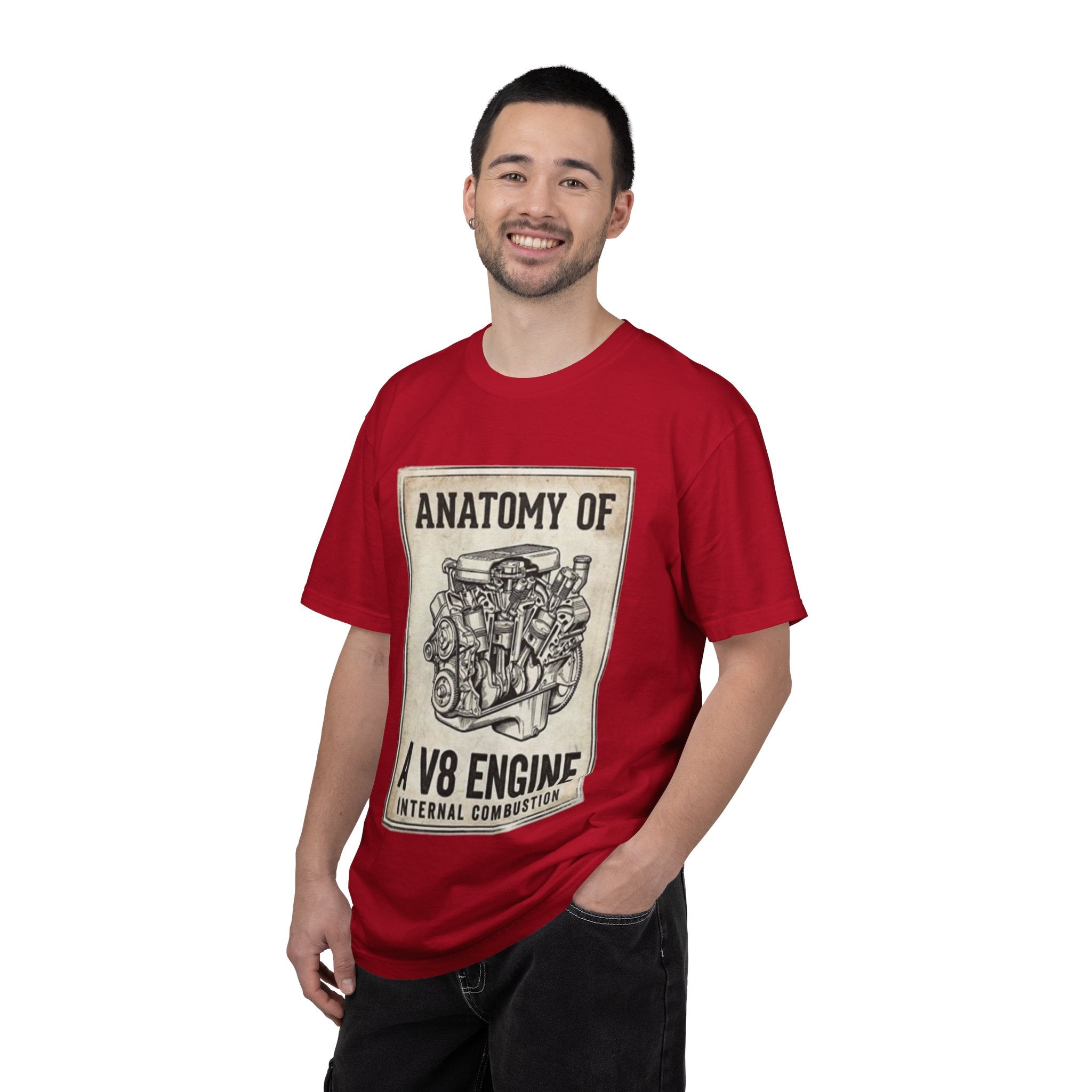 Anatomy of a V8 Engine T-Shirt — Vintage Car Engine Diagram Tee