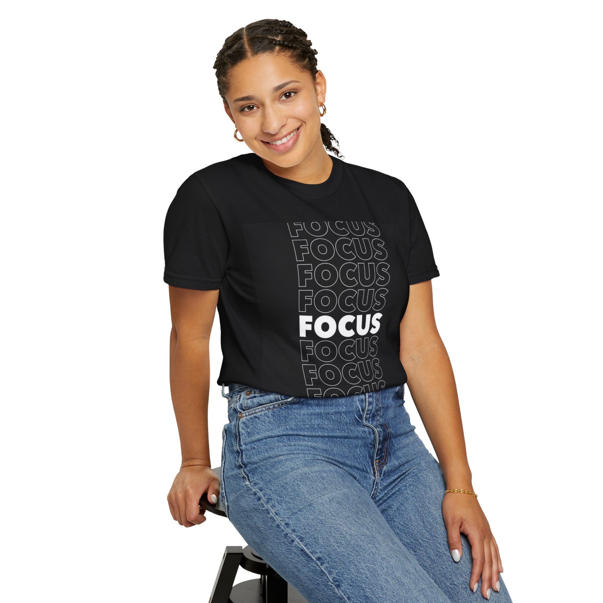 Focus Graphic T-Shirt — 'FOCUS' Repeat Front & 'WHOLENESS' Back
