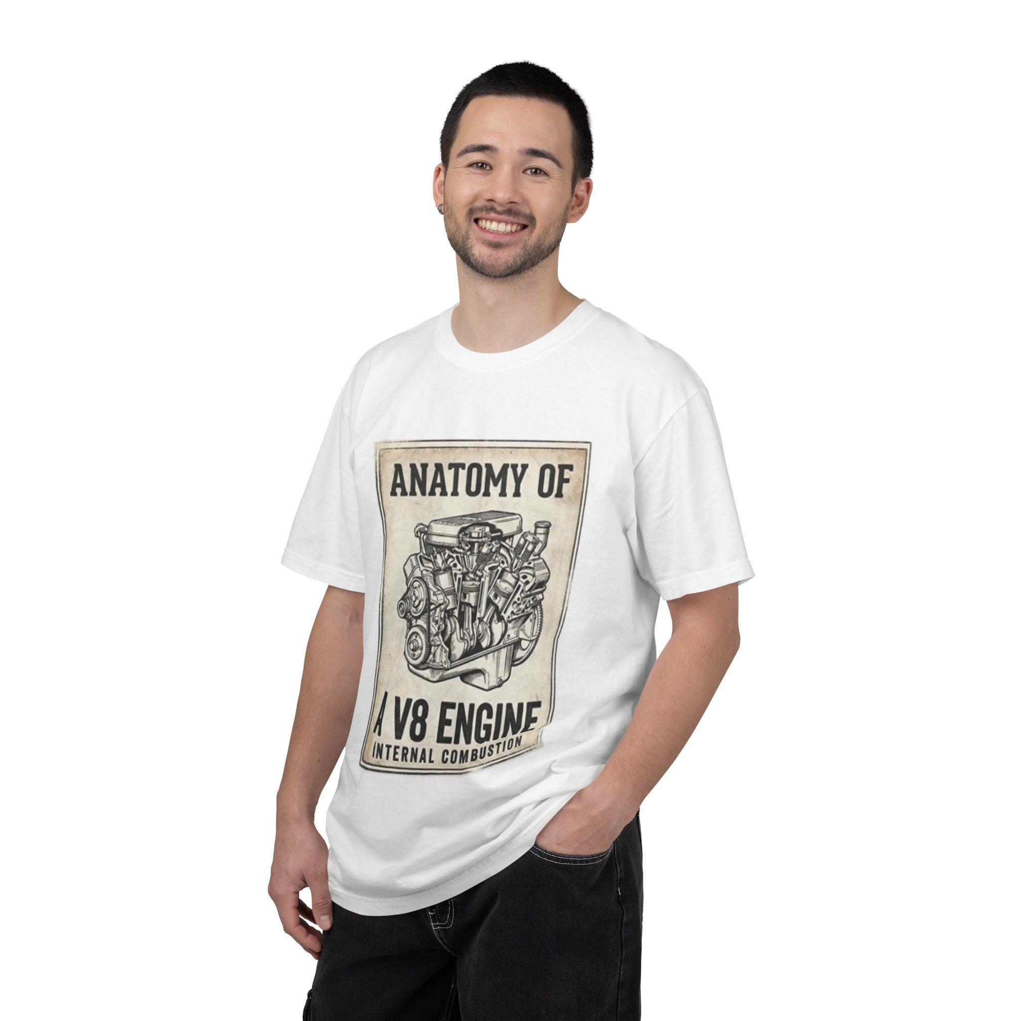 Anatomy of a V8 Engine T-Shirt — Vintage Car Engine Diagram Tee