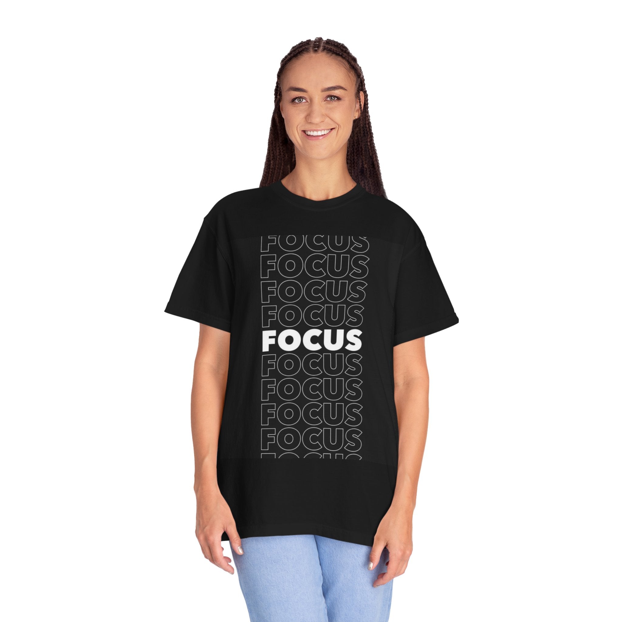 Focus Graphic T-Shirt — 'FOCUS' Repeat Front & 'WHOLENESS' Back