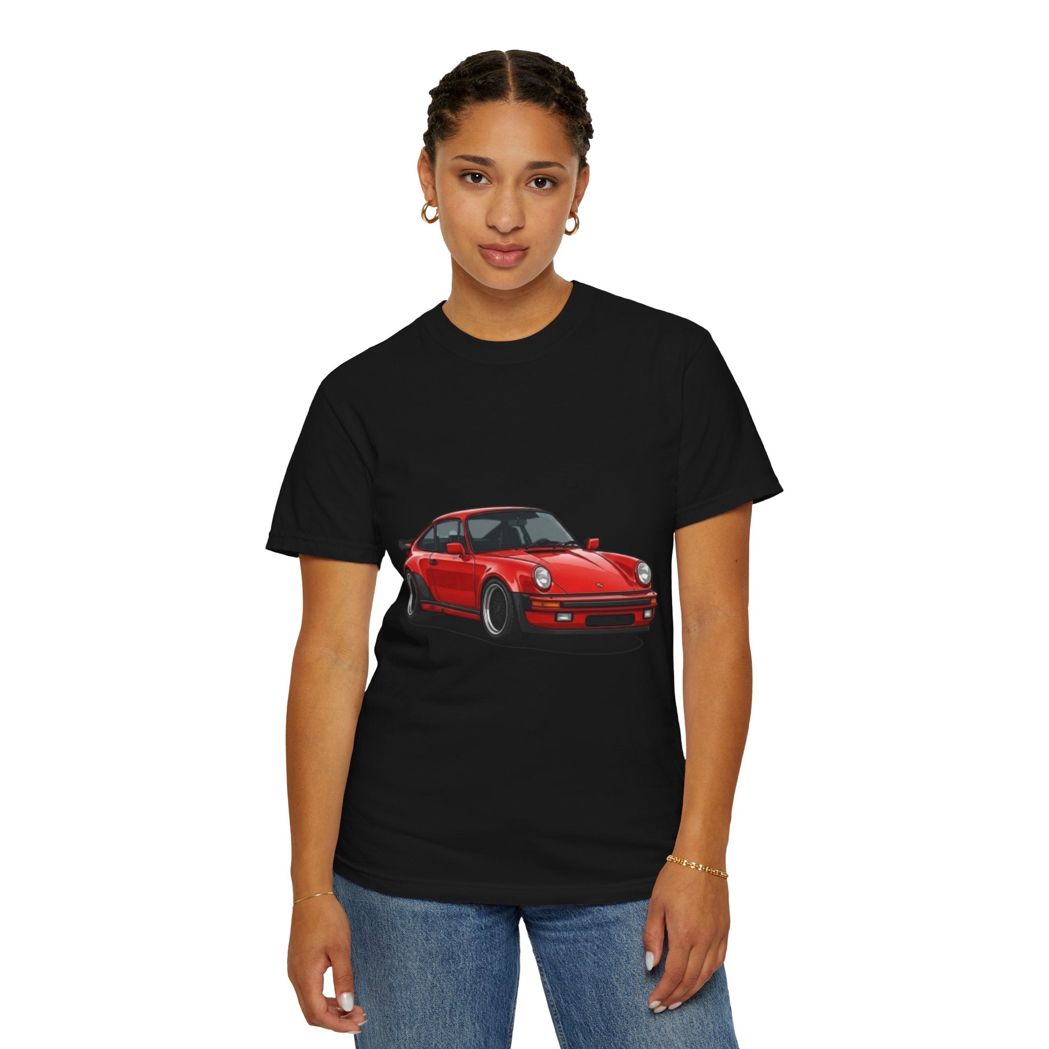 Vintage Red Sports Car T-Shirt — Retro Porsche Illustration Tee