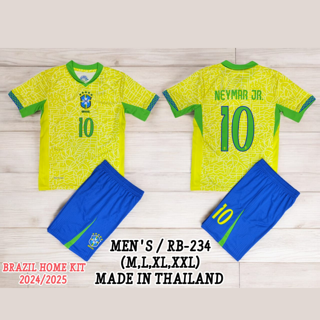 Brazil Home Kit Football Jersey - Men Size (Replica)
