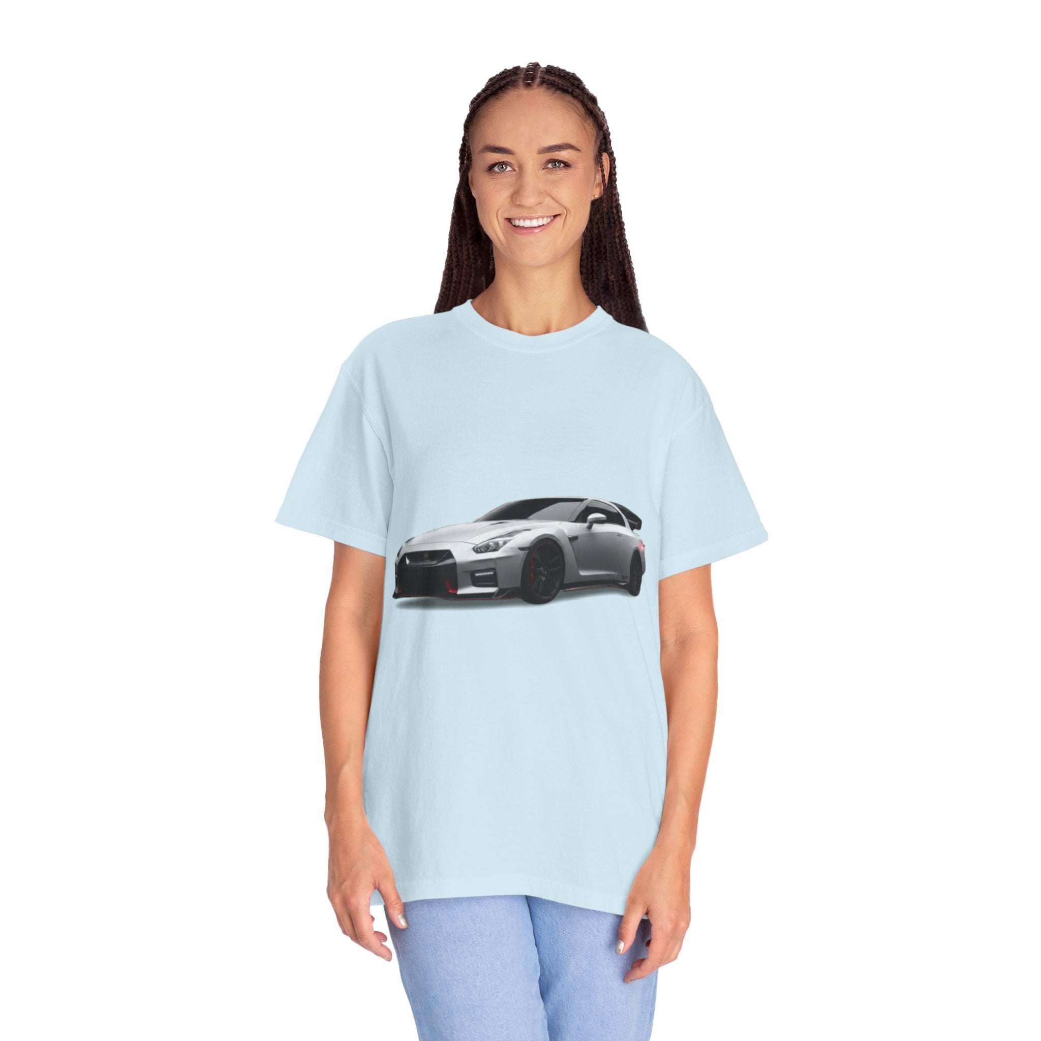 Car Enthusiast T-Shirt — Silver Sports Car Graphic with “WHOLENESS” Back Print