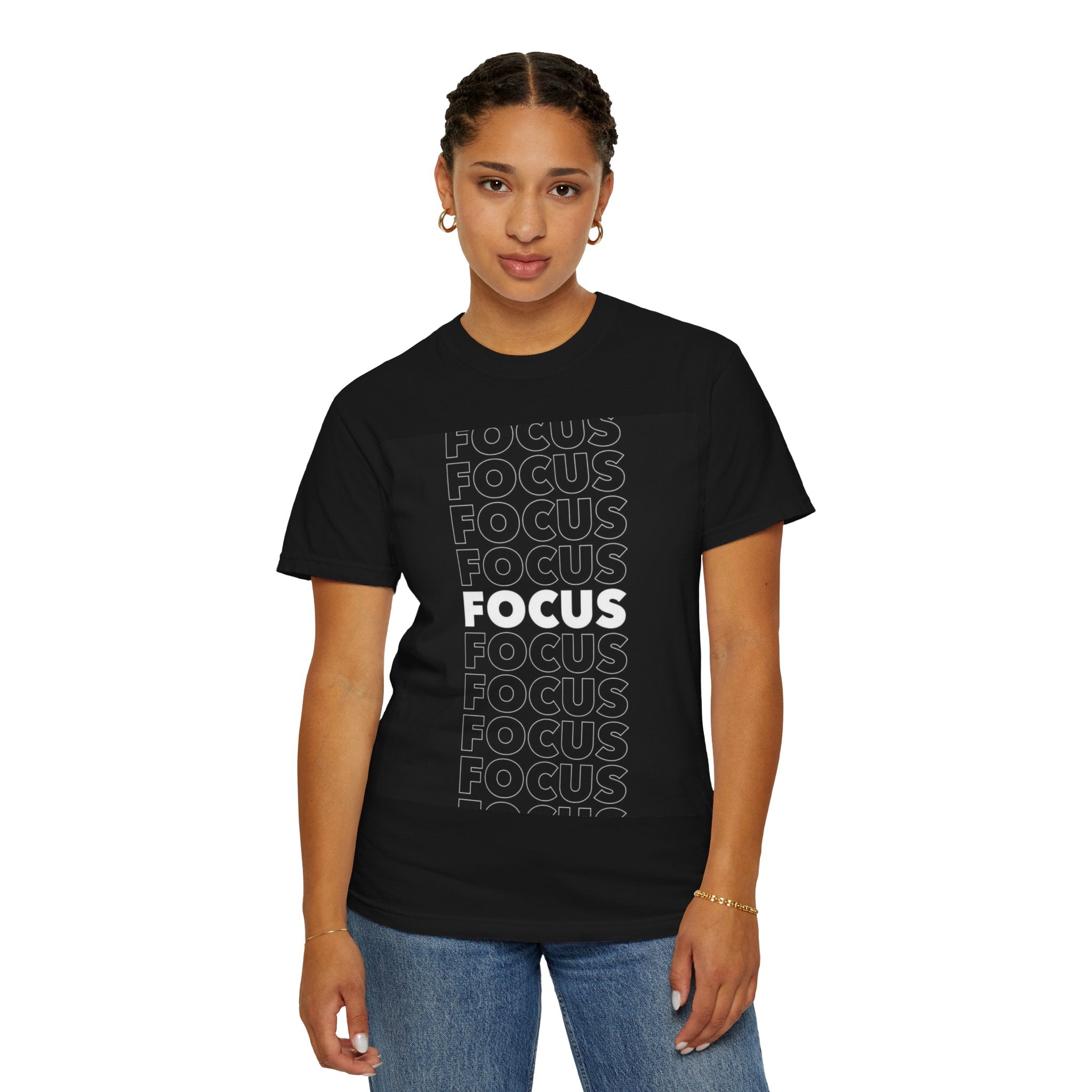 Focus Graphic T-Shirt — 'FOCUS' Repeat Front & 'WHOLENESS' Back