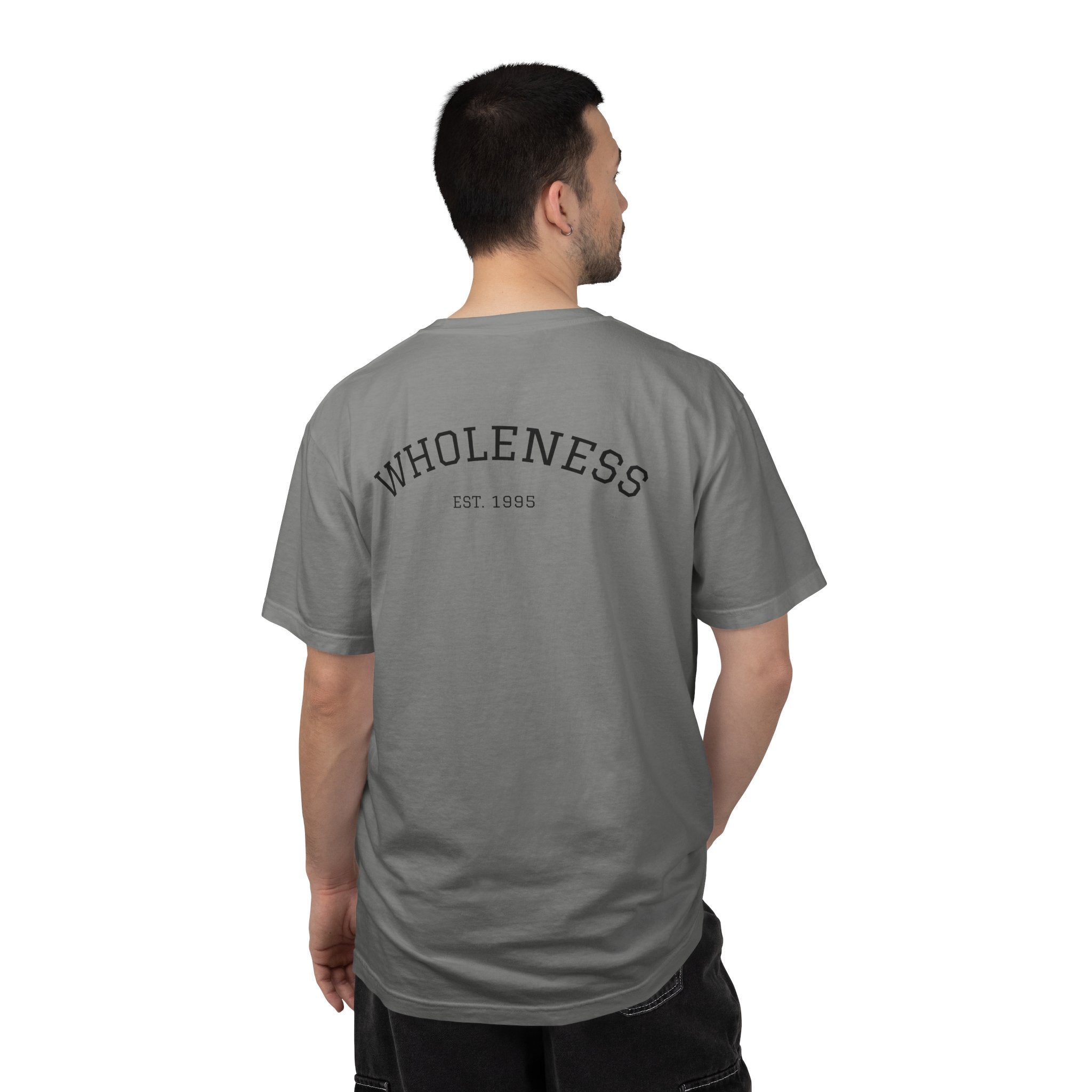 Car Enthusiast T-Shirt — Silver Sports Car Graphic with “WHOLENESS” Back Print
