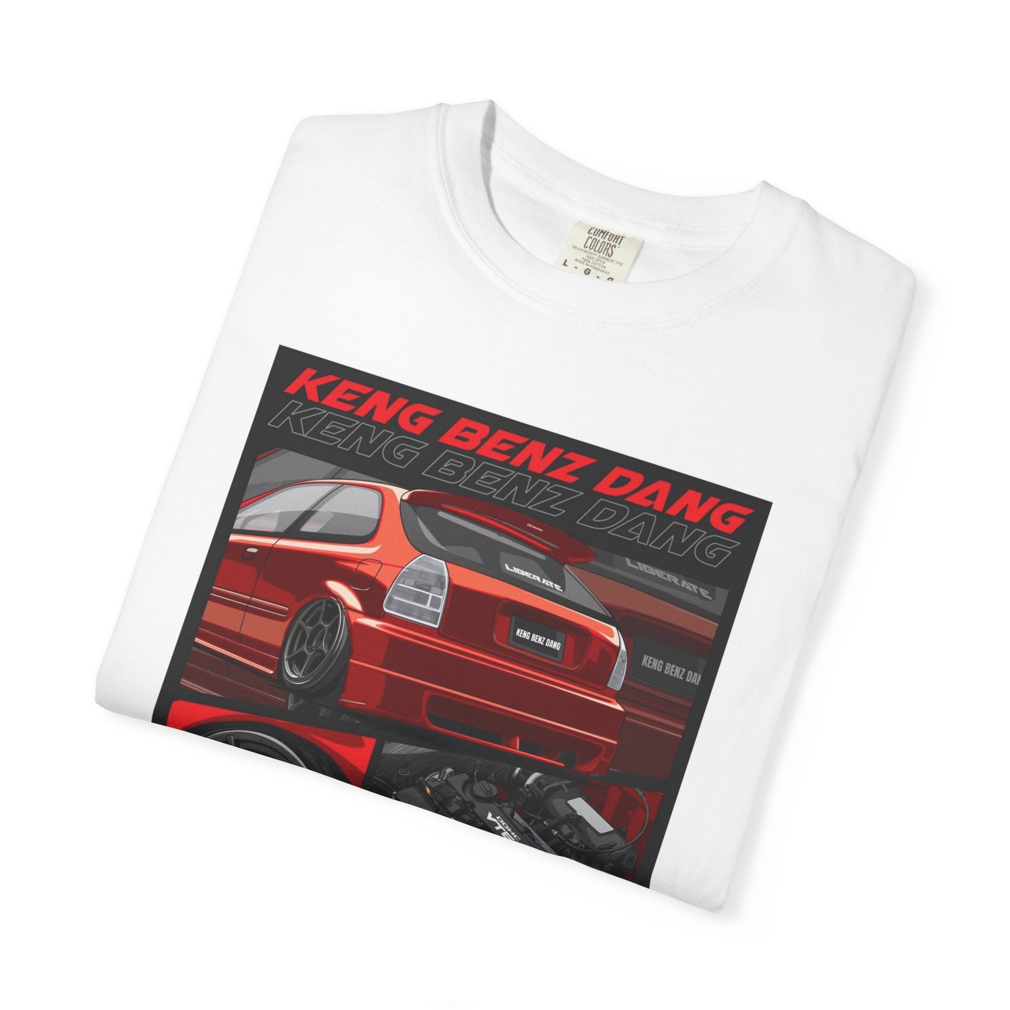 Car Enthusiast T-Shirt — "Keng Benz Dang" Red Sports Car Graphic
