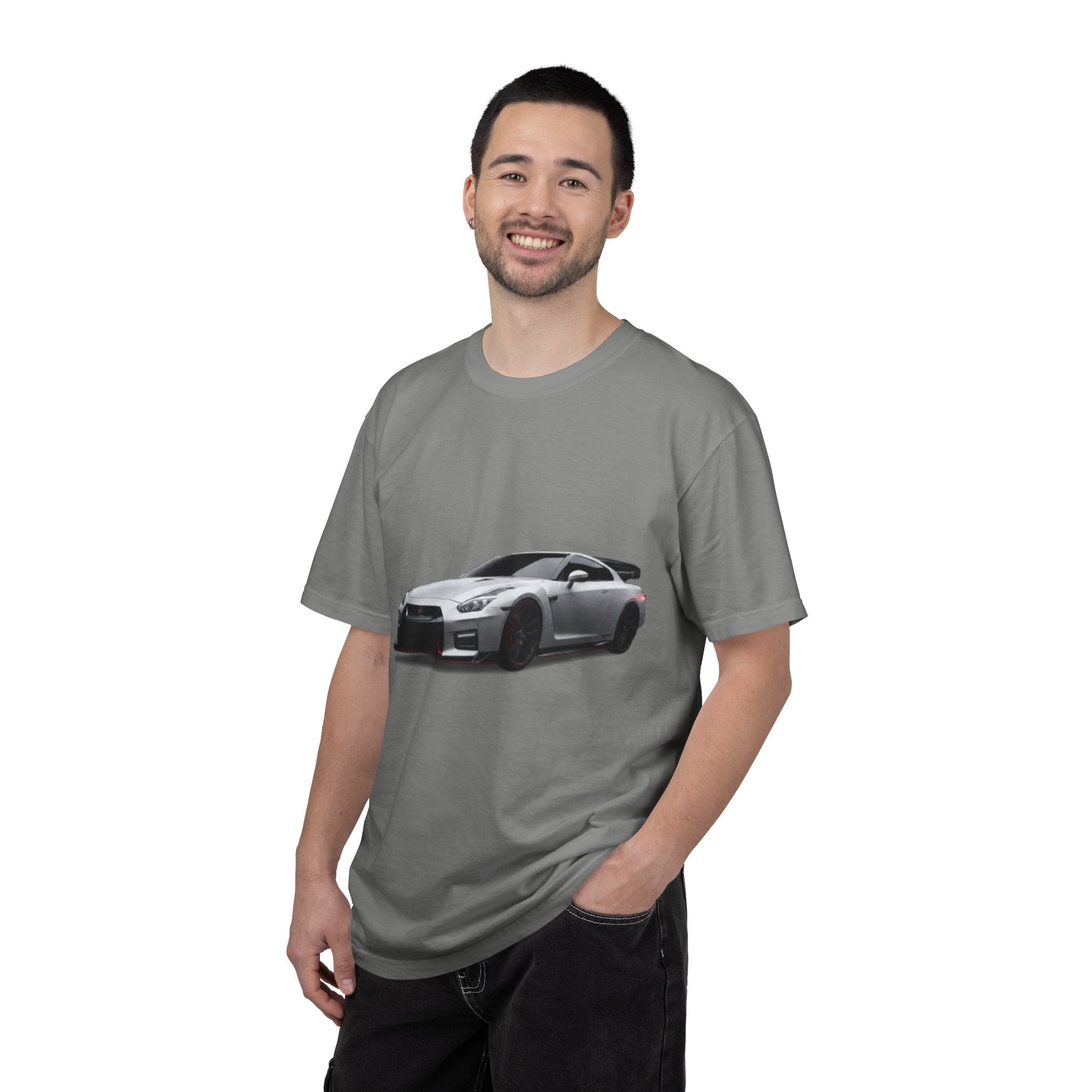 Car Enthusiast T-Shirt — Silver Sports Car Graphic with “WHOLENESS” Back Print