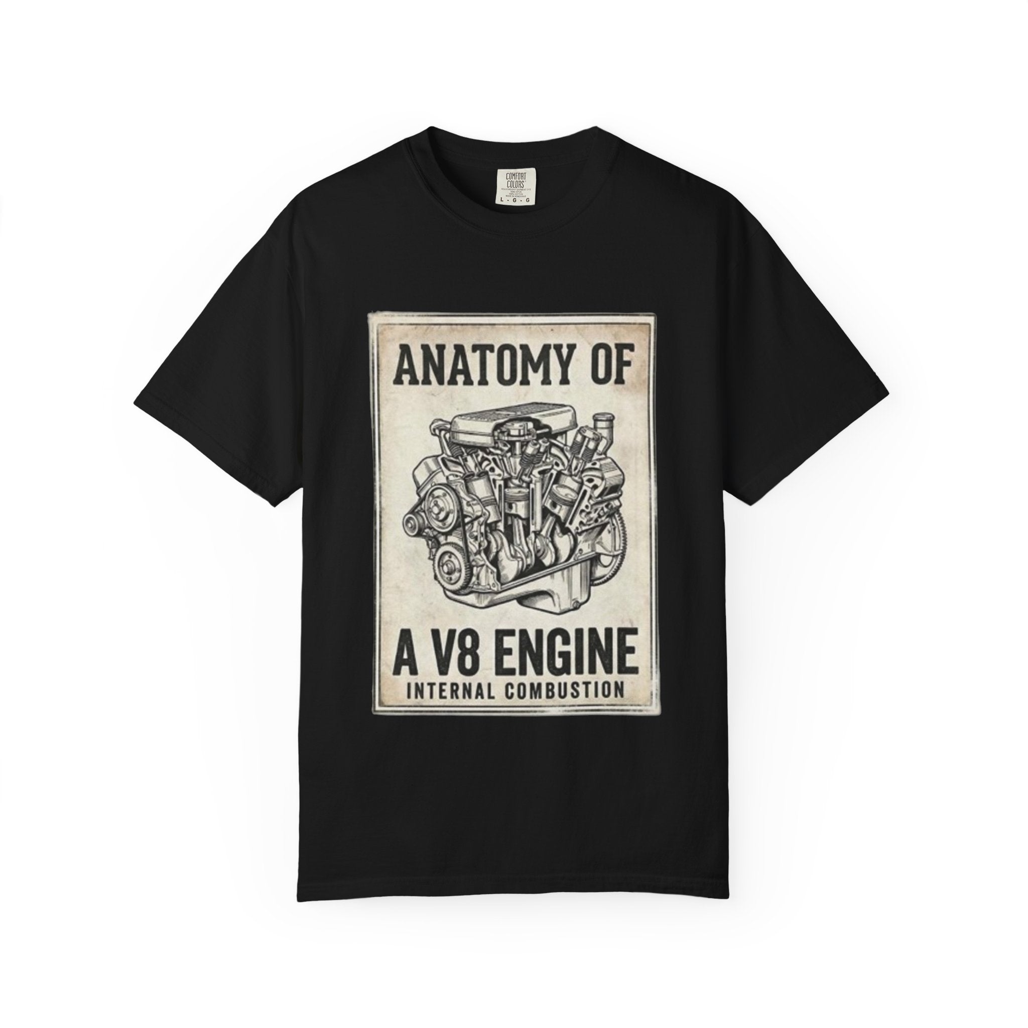 Anatomy of a V8 Engine T-Shirt — Vintage Car Engine Diagram Tee