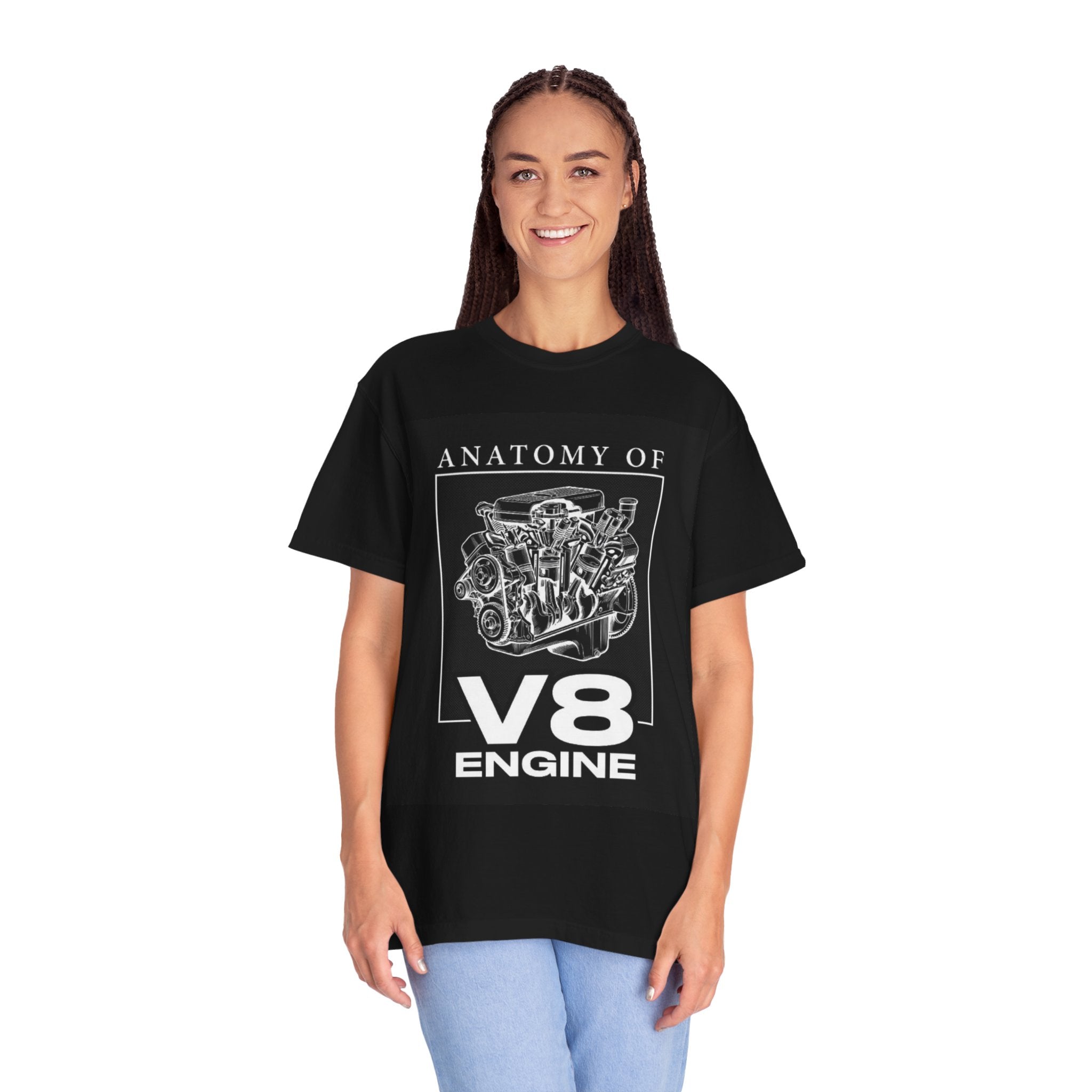 V8 Engine Anatomy TāShirt ā Vintage Car Mechanic Tee
