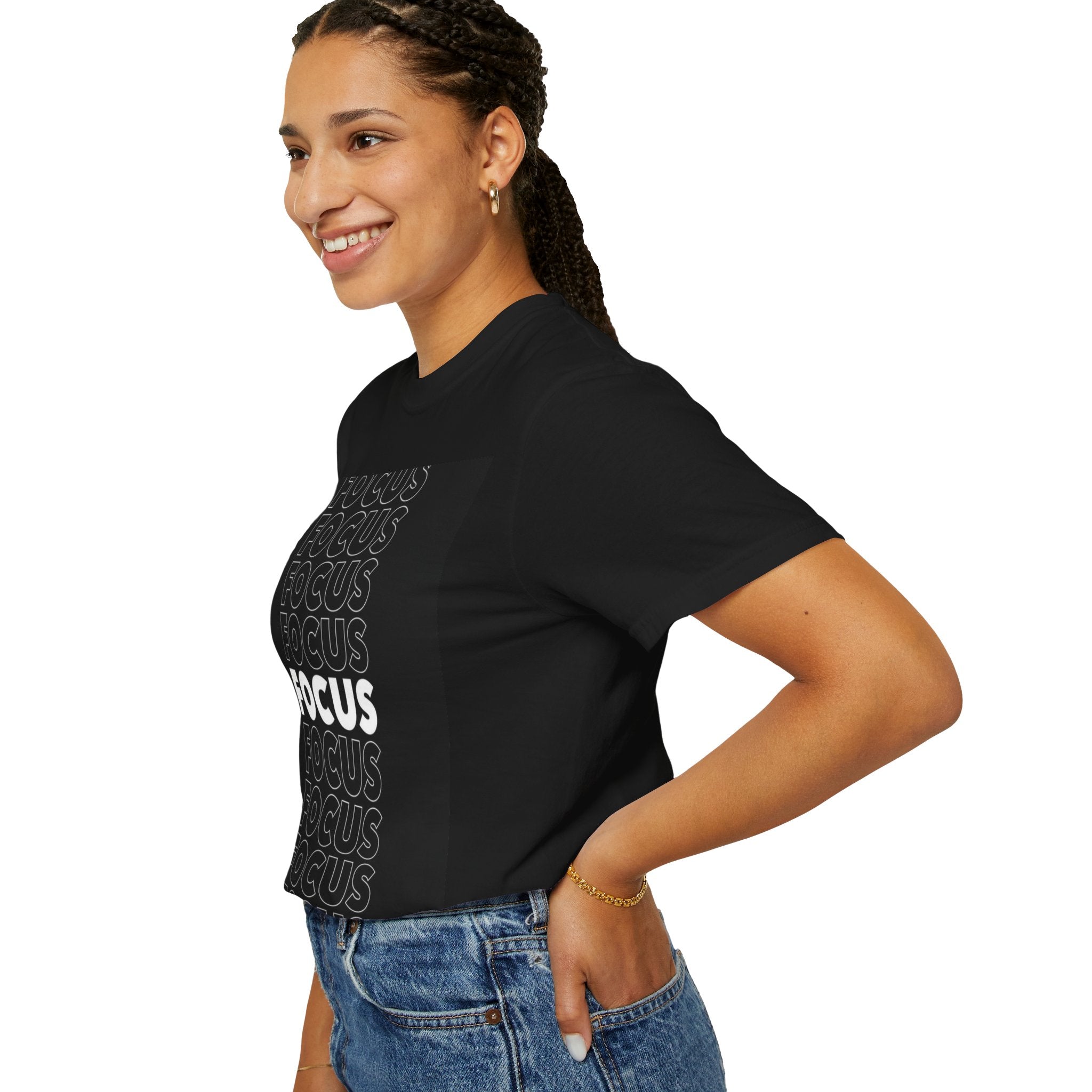 Focus Graphic T-Shirt — 'FOCUS' Repeat Front & 'WHOLENESS' Back