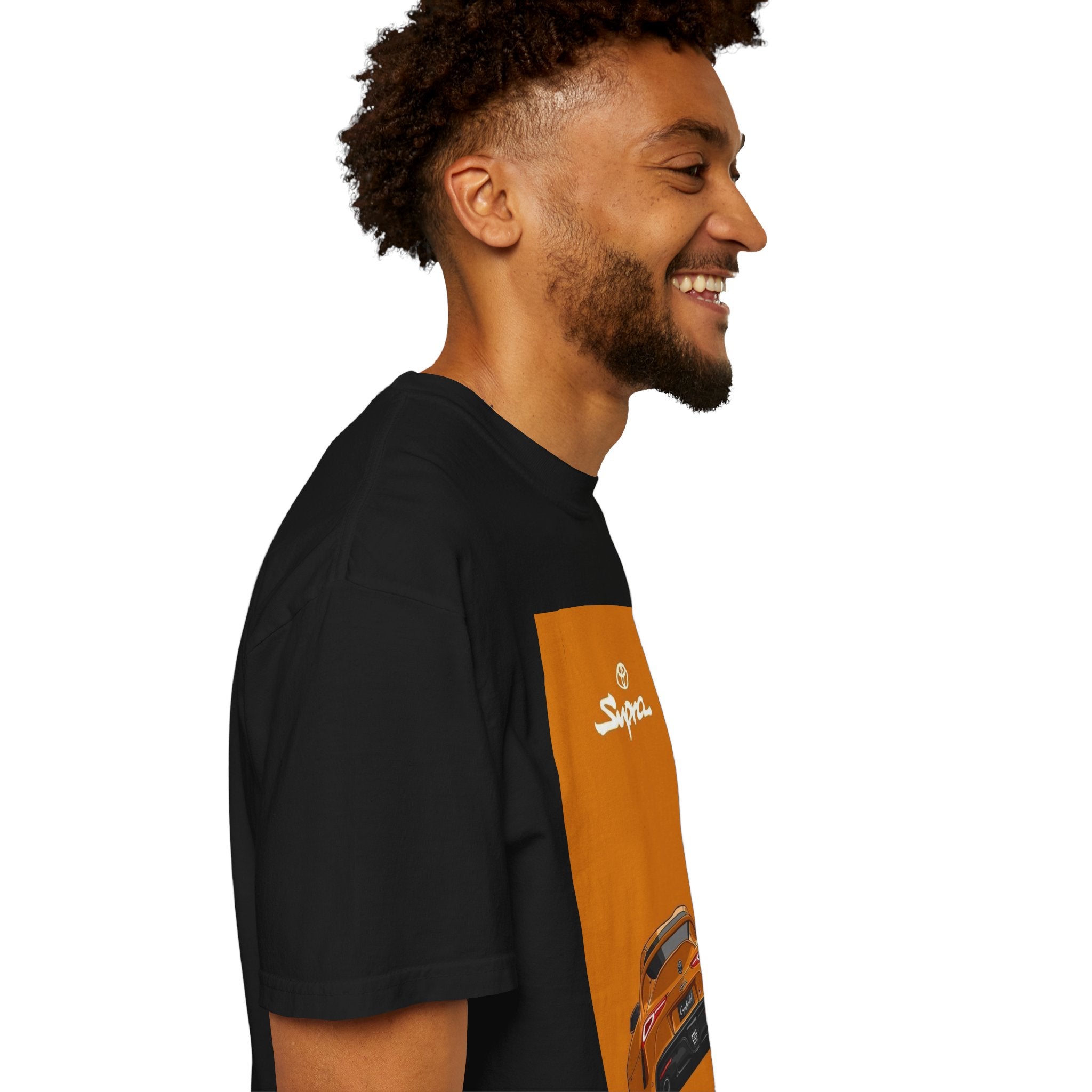Supra Rear-View Sports Car T-Shirt — Vintage Orange Graphic