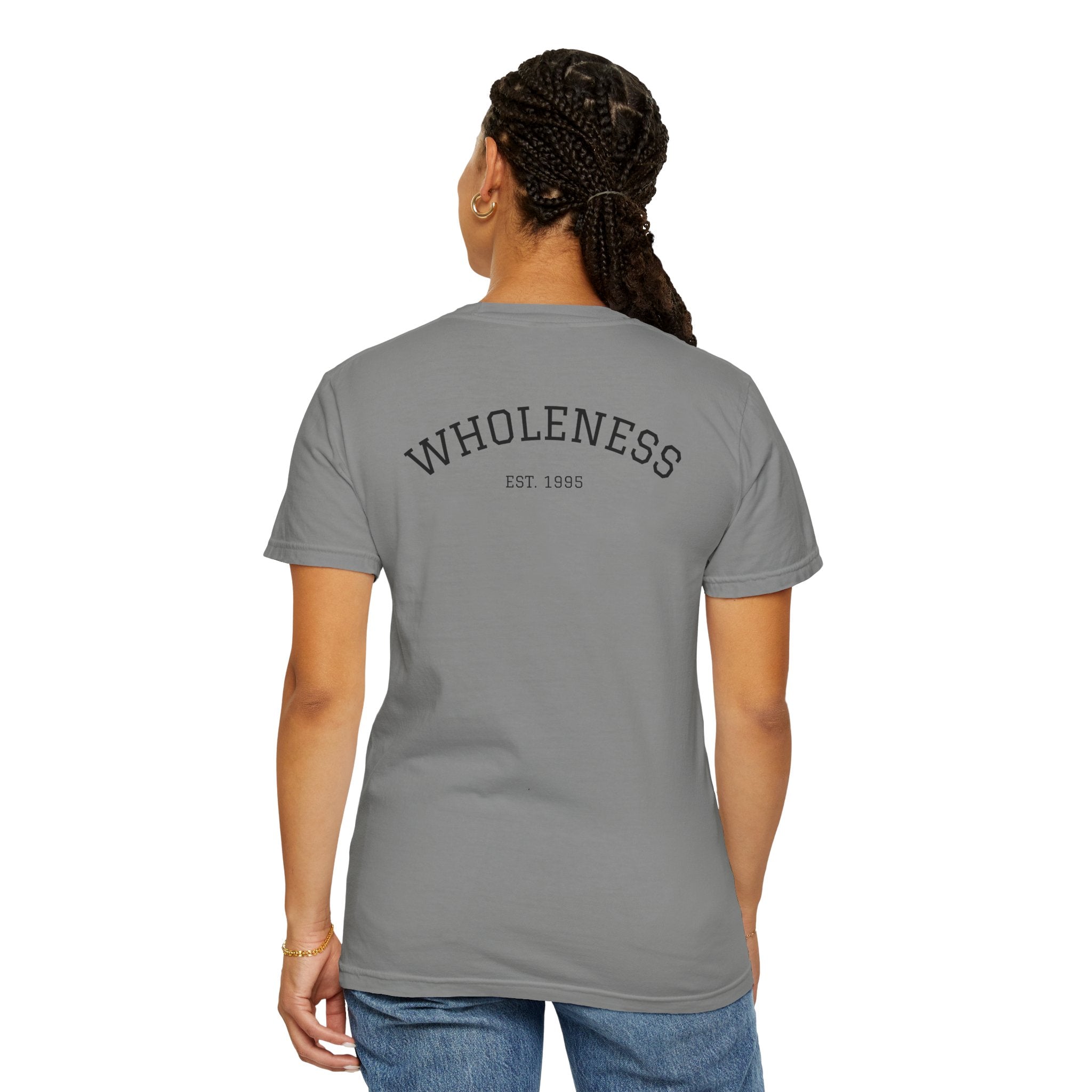 Car Enthusiast T-Shirt — Silver Sports Car Graphic with “WHOLENESS” Back Print