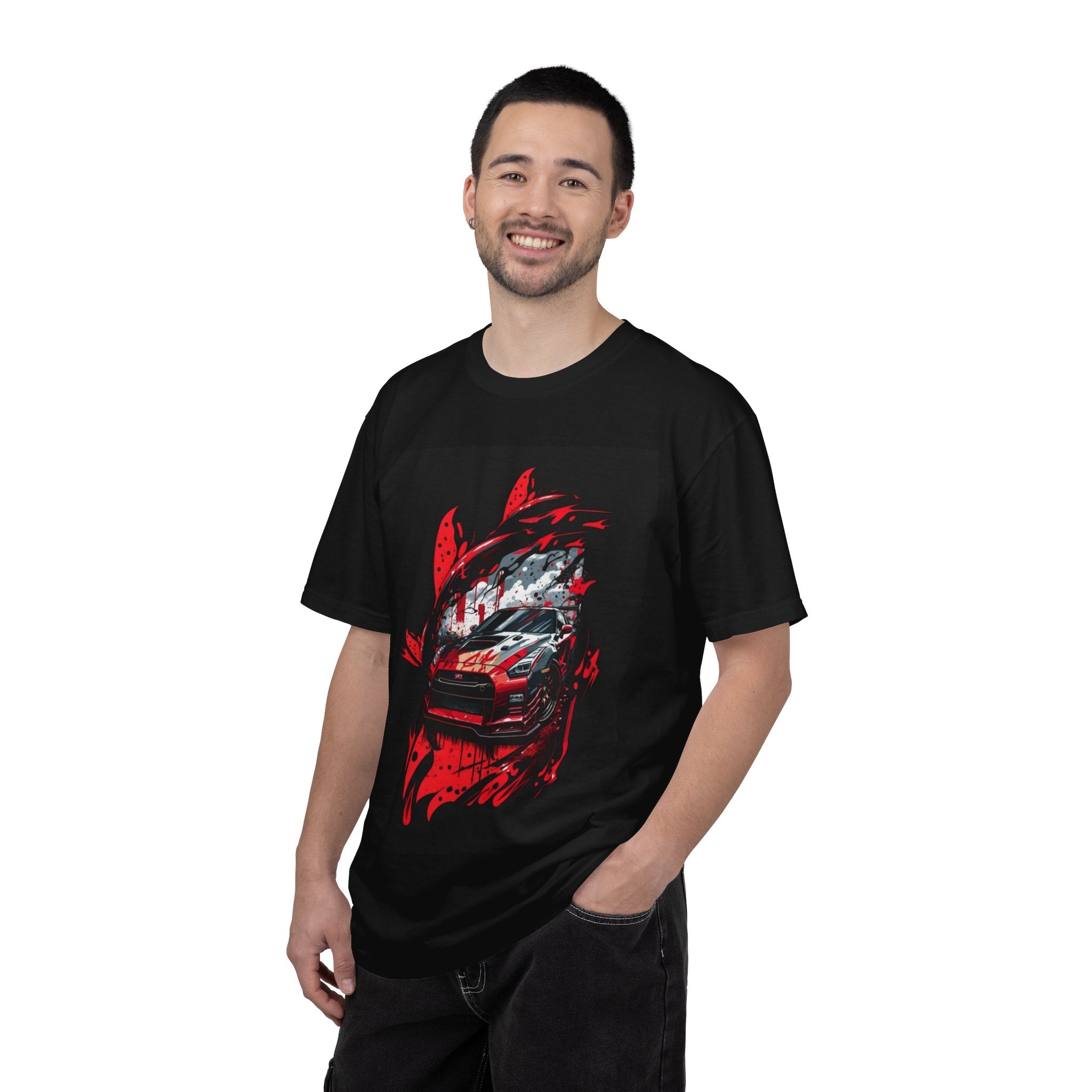 Racing Car Graphic T-Shirt — Red Sport Car Illustration