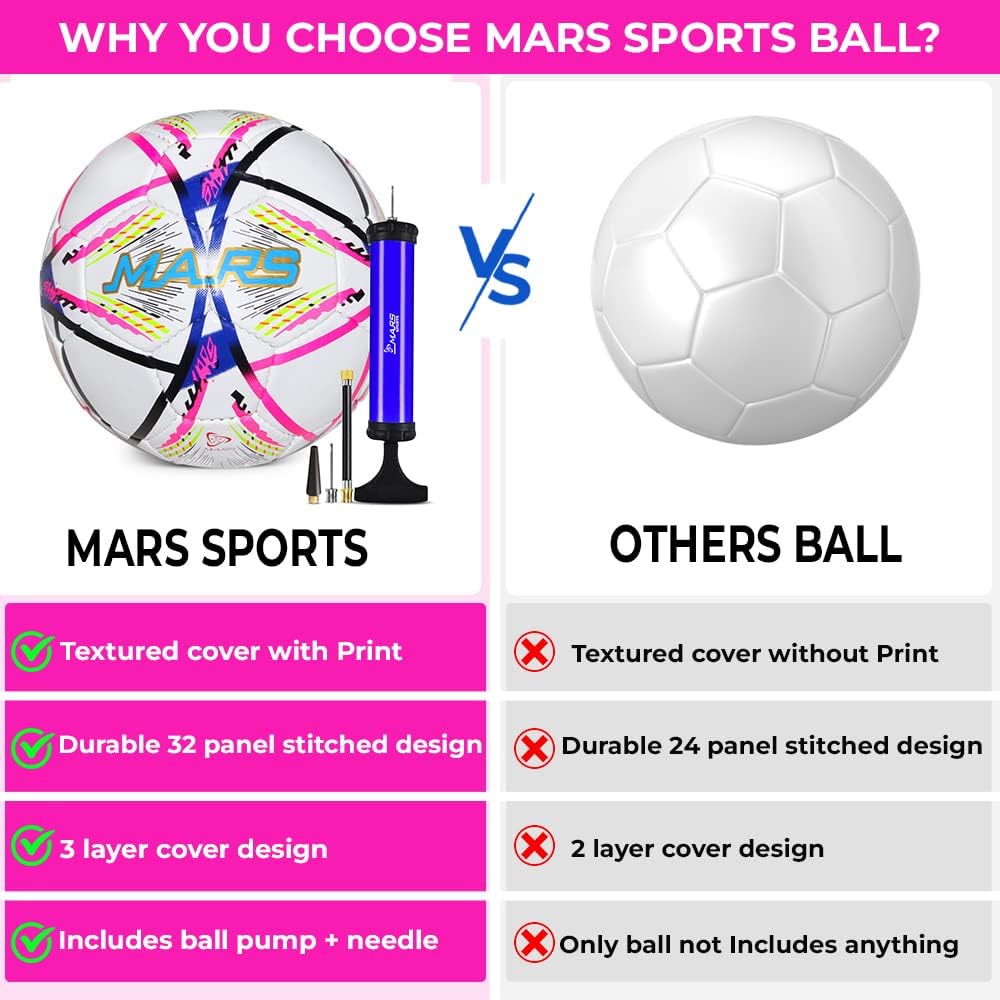 Mars Sports Football with Air Pump & Accessories