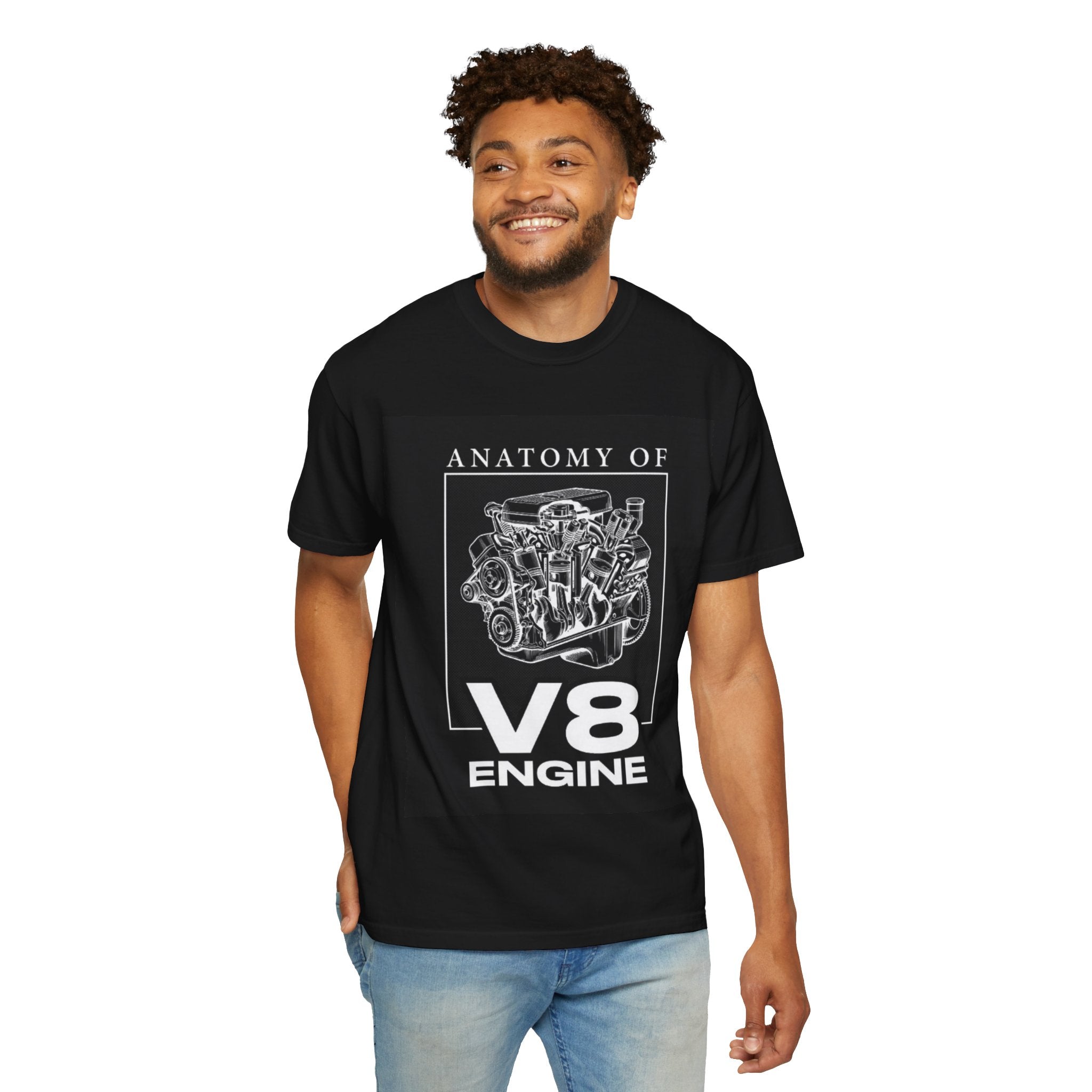 V8 Engine Anatomy TāShirt ā Vintage Car Mechanic Tee