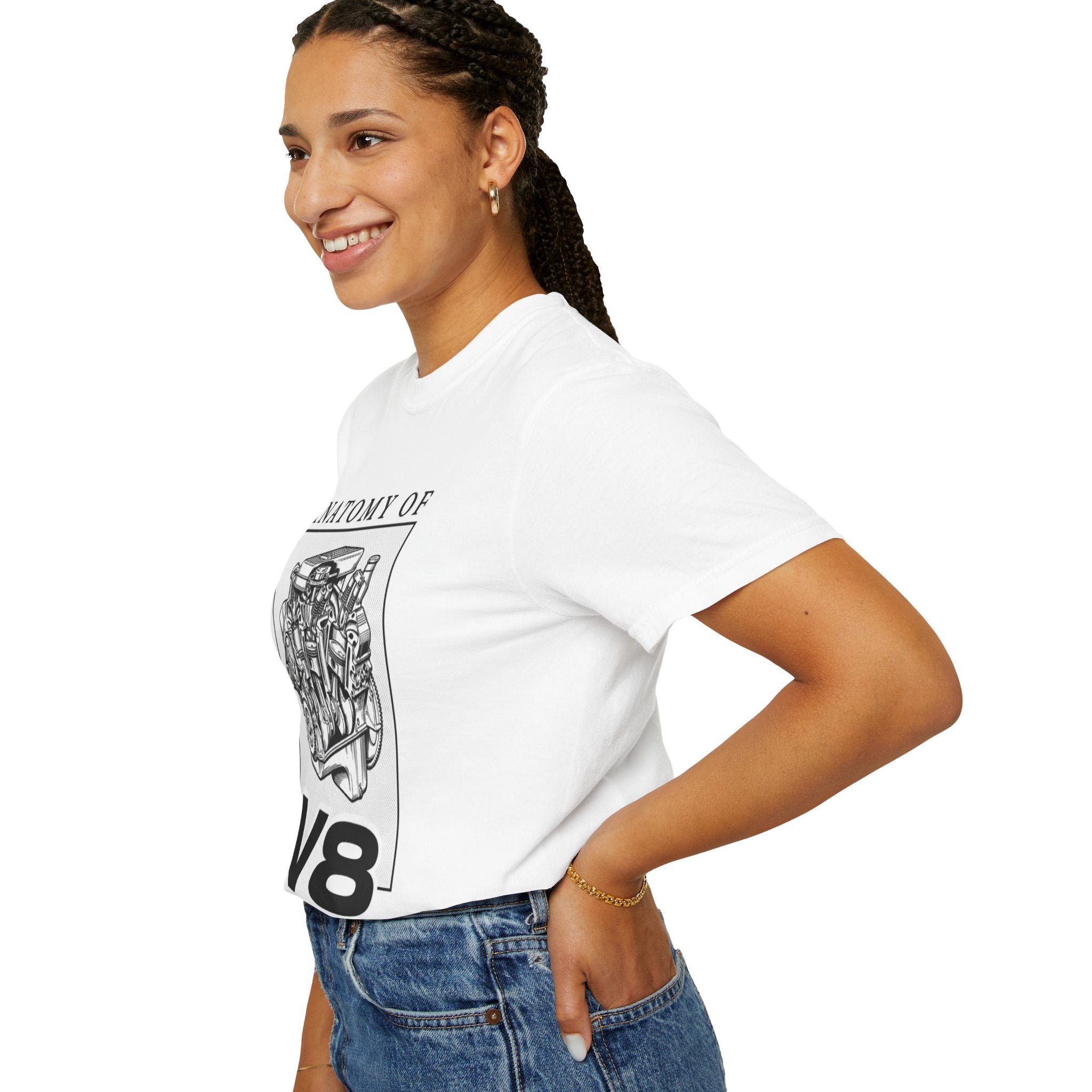 V8 Engine Anatomy TāShirt ā Vintage Car Mechanic Tee