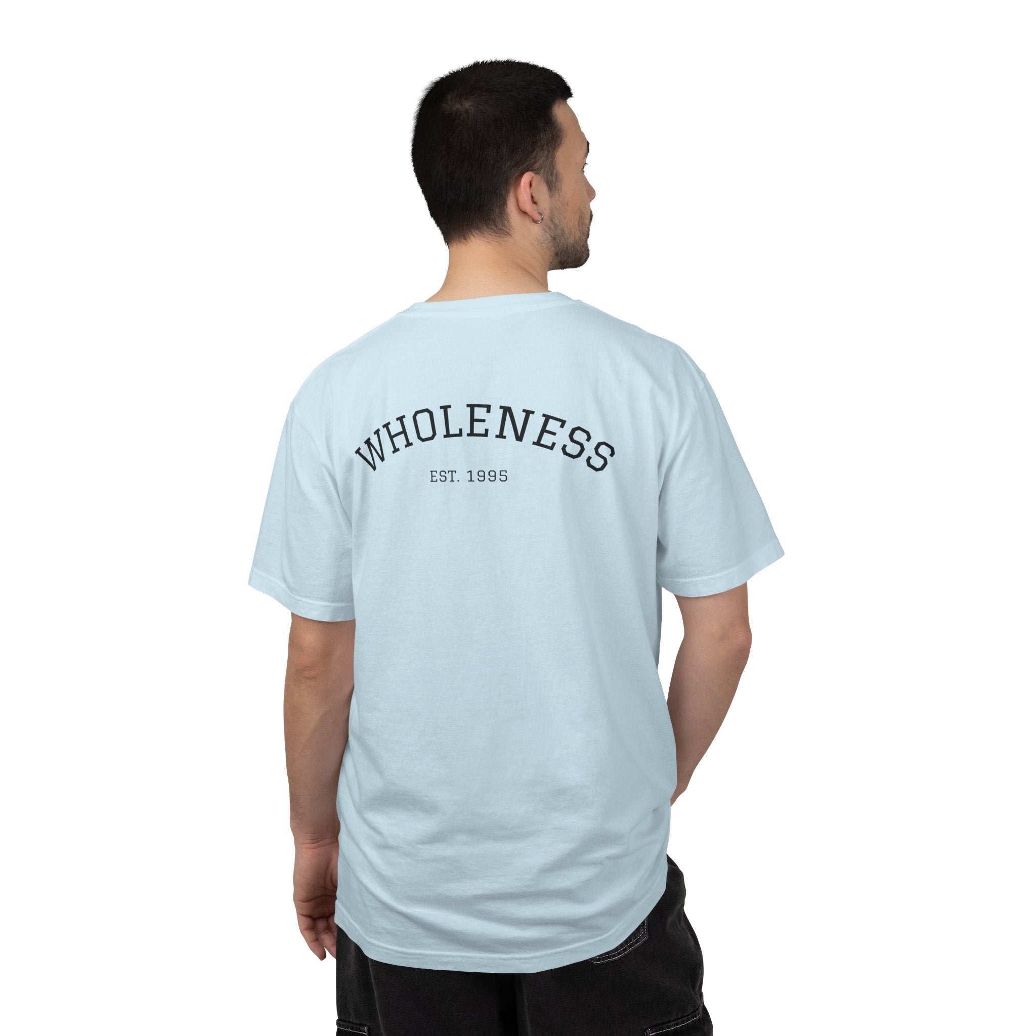 Car Enthusiast T-Shirt — Silver Sports Car Graphic with “WHOLENESS” Back Print