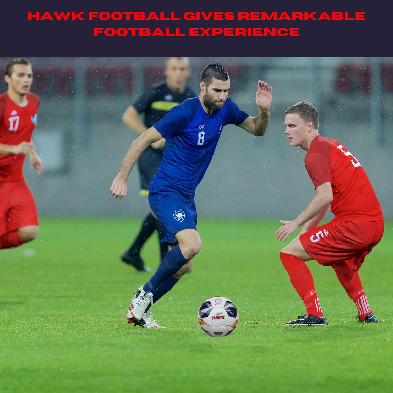 Hawk Match Football Soccer Ball with Air Pump & Accessories