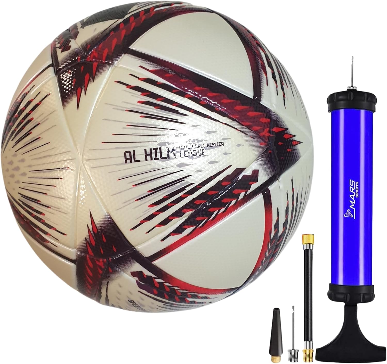 Mars Sports Football Soccer Ball with Air Pump & Accessories