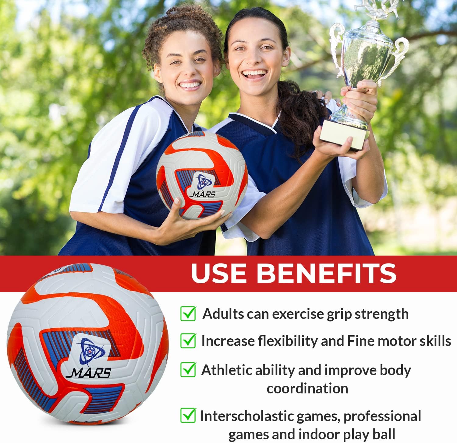 Mars Sports Football Soccer Ball with Air Pump & Accessories