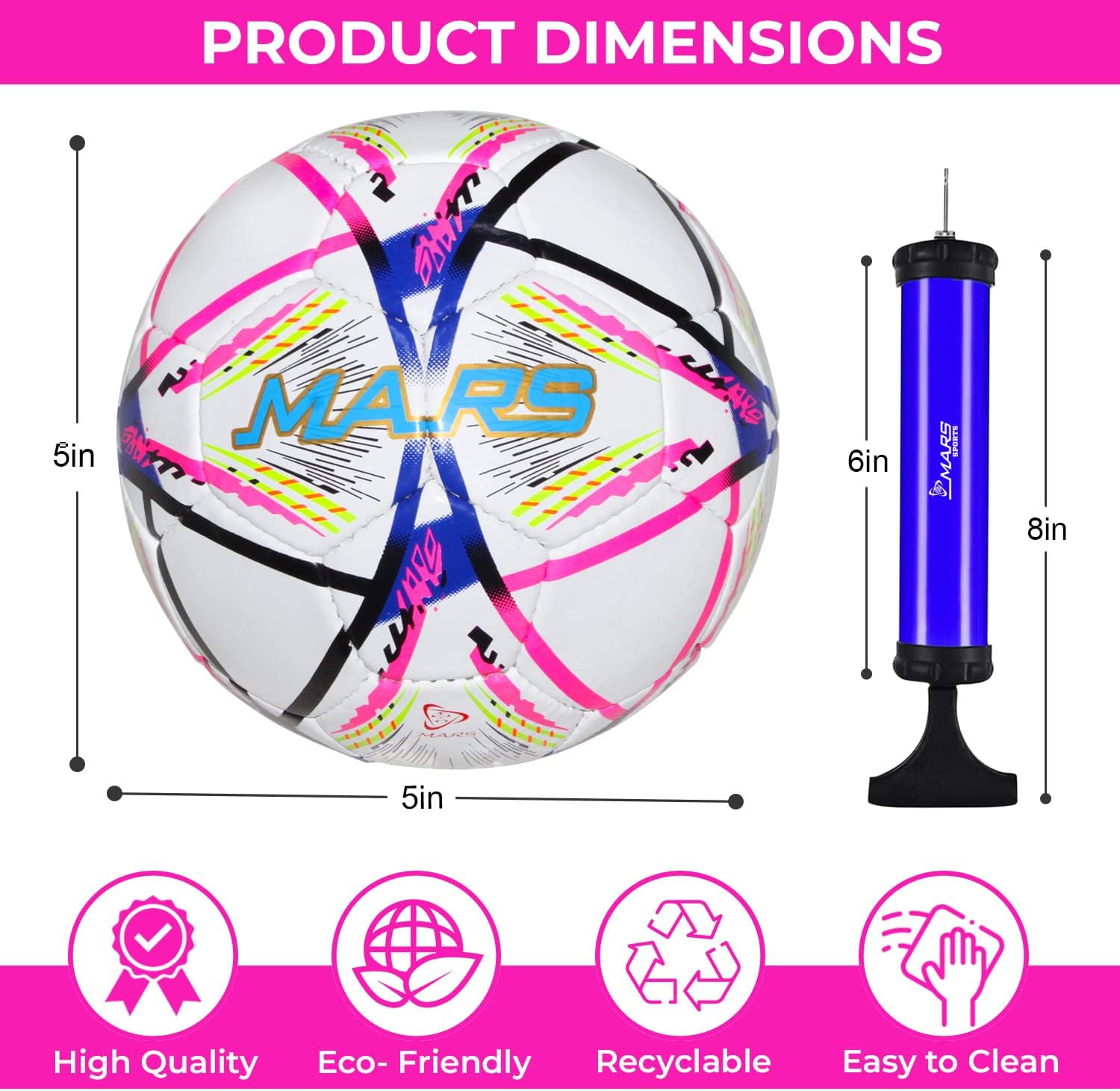 Mars Sports Football with Air Pump & Accessories