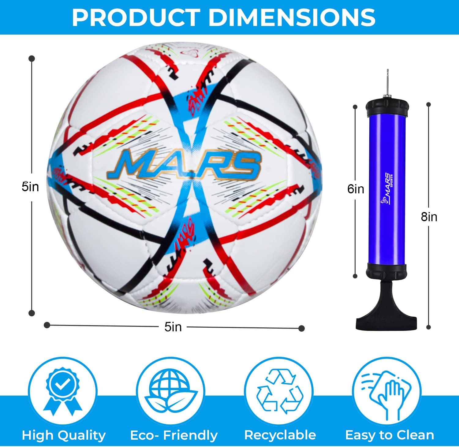 Mars Sports Football with Air Pump & Accessories