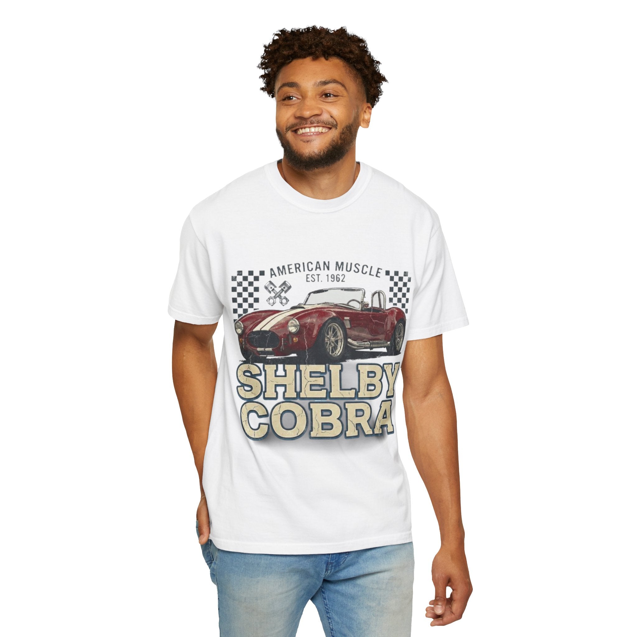Shelby Cobra Classic Car T‑Shirt — American Muscle Vintage Racing Tee