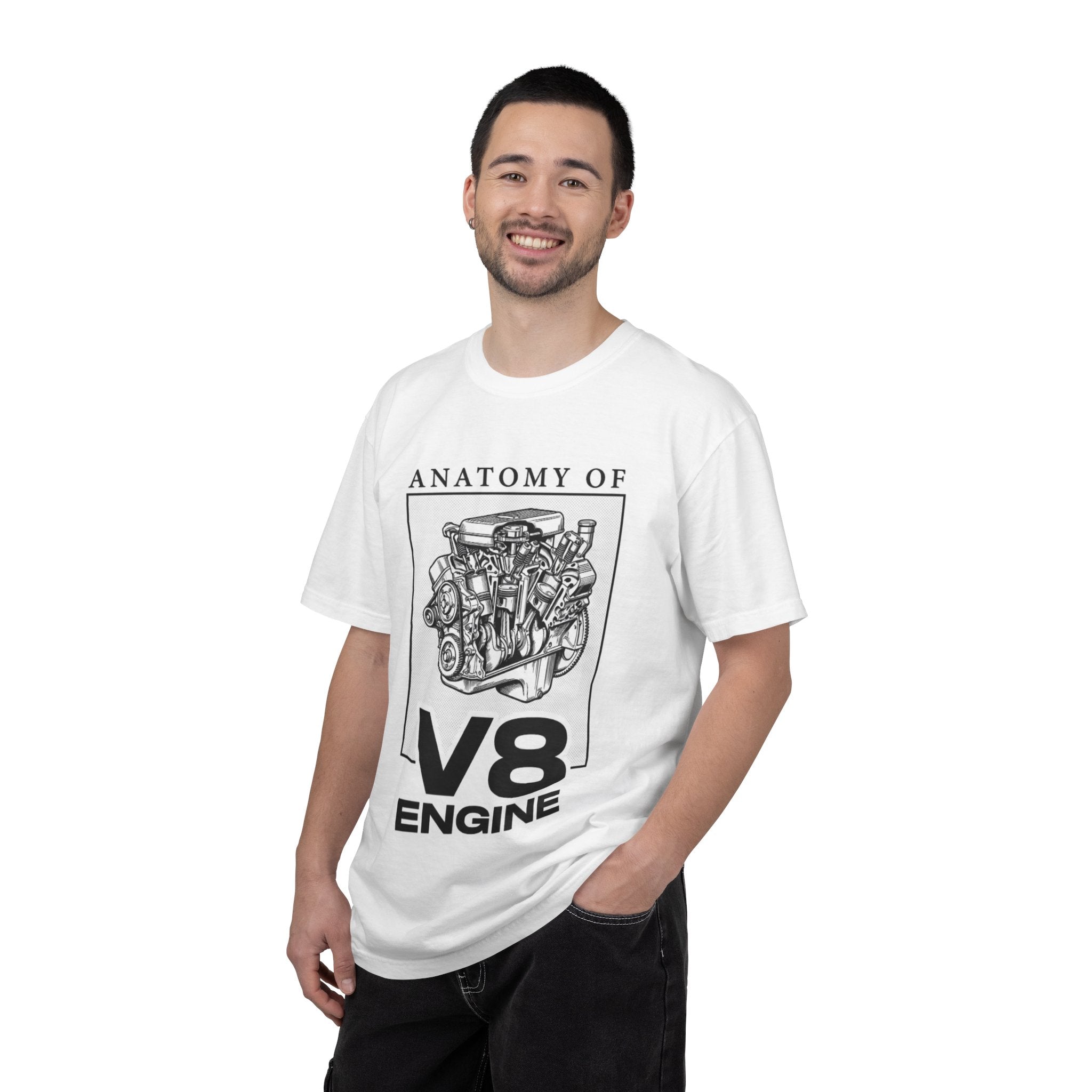 V8 Engine Anatomy TāShirt ā Vintage Car Mechanic Tee