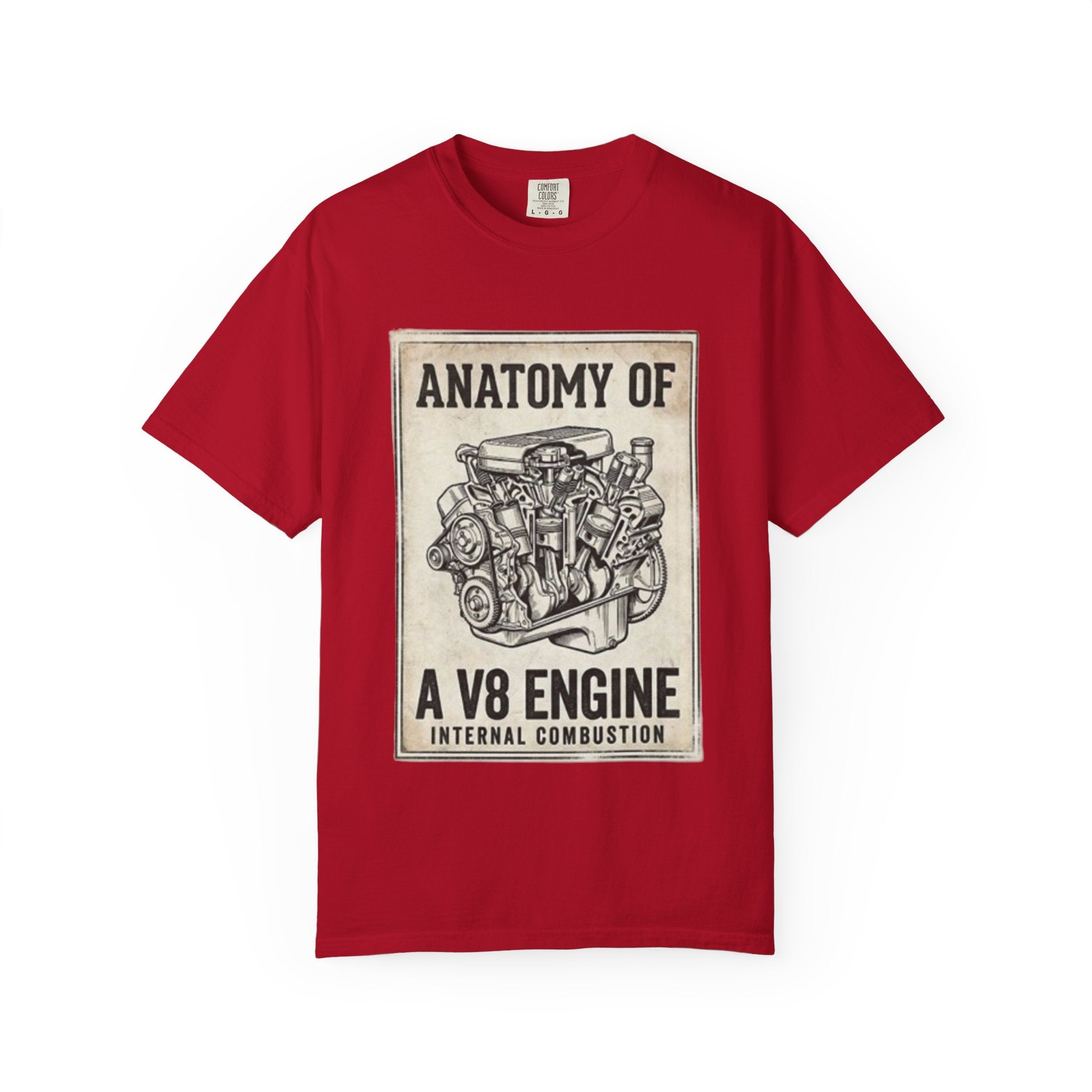 Anatomy of a V8 Engine T-Shirt — Vintage Car Engine Diagram Tee