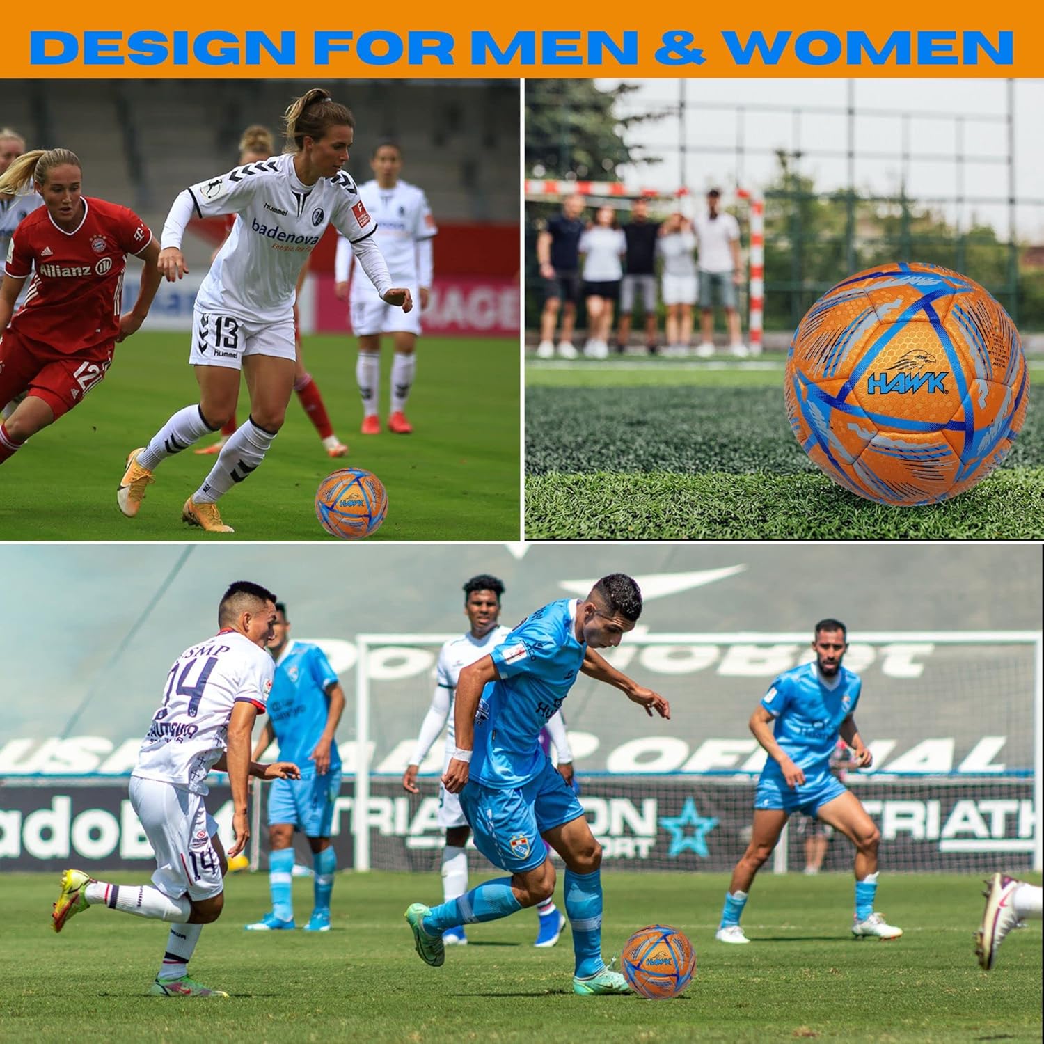 Hawk Match Football Soccer Ball with Air Pump & Accessories