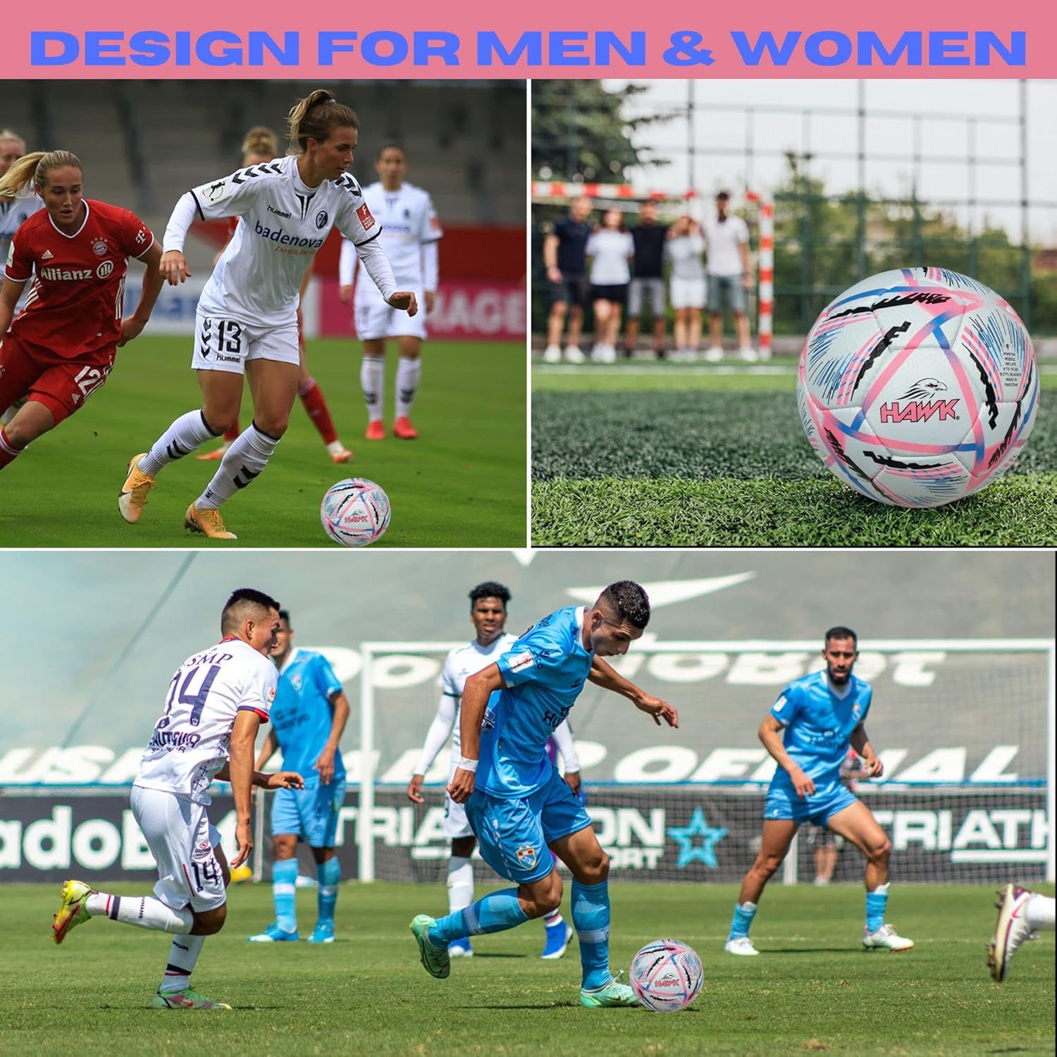 Hawk Match Football Soccer Ball with Air Pump & Accessories