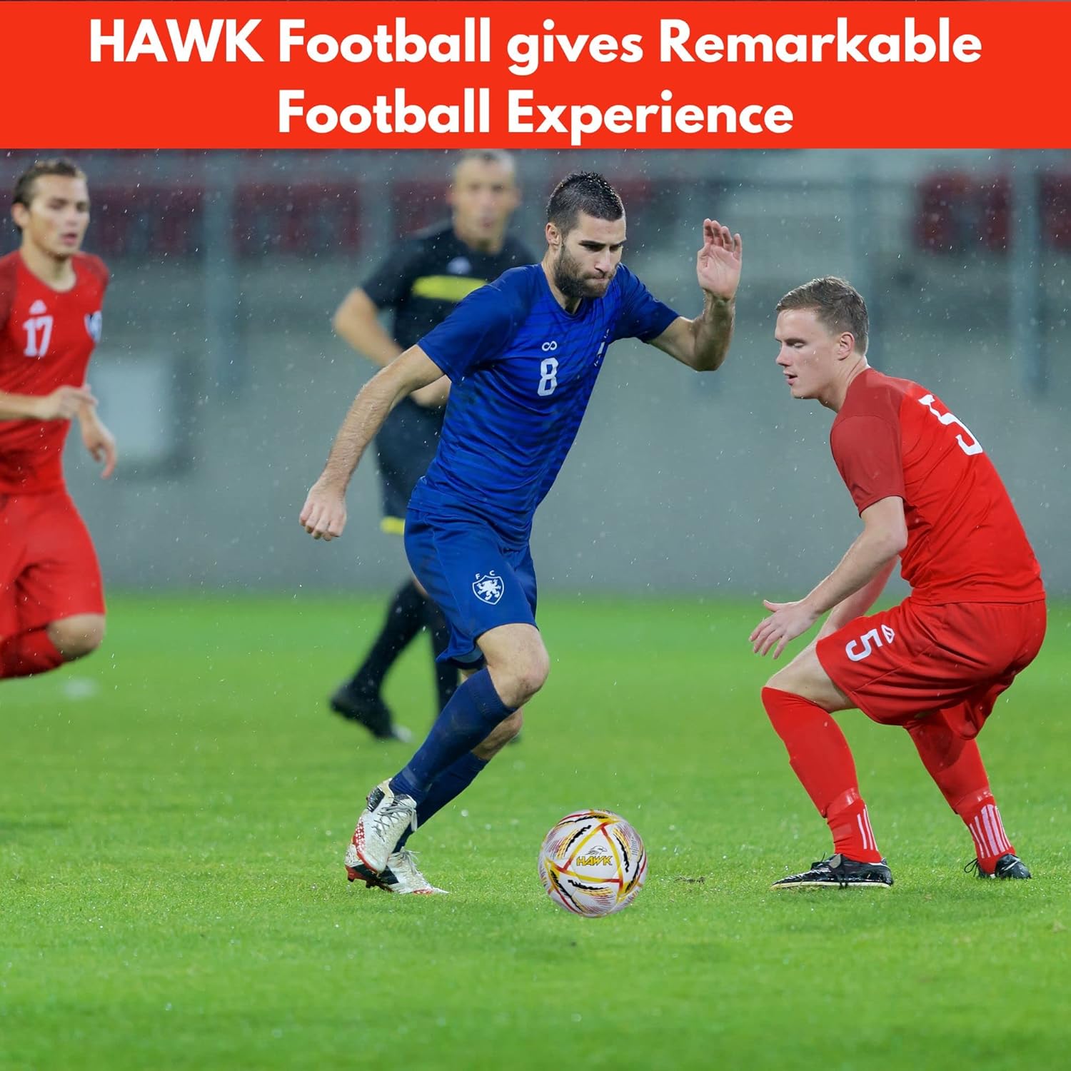 Hawk Match Football Soccer Ball with Air Pump & Accessories