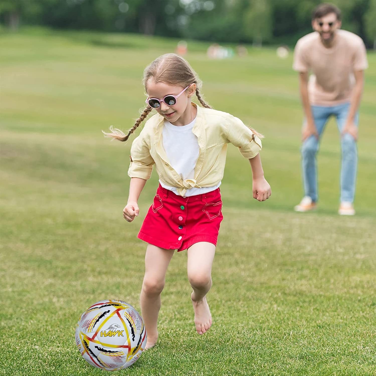 Hawk Match Football Soccer Ball with Air Pump & Accessories