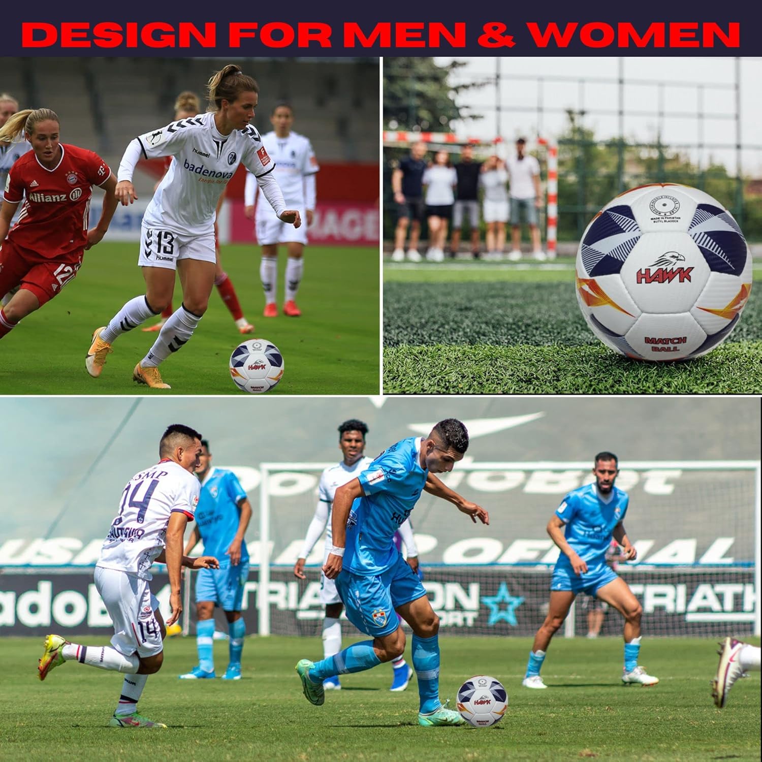 Hawk Match Football Soccer Ball with Air Pump & Accessories