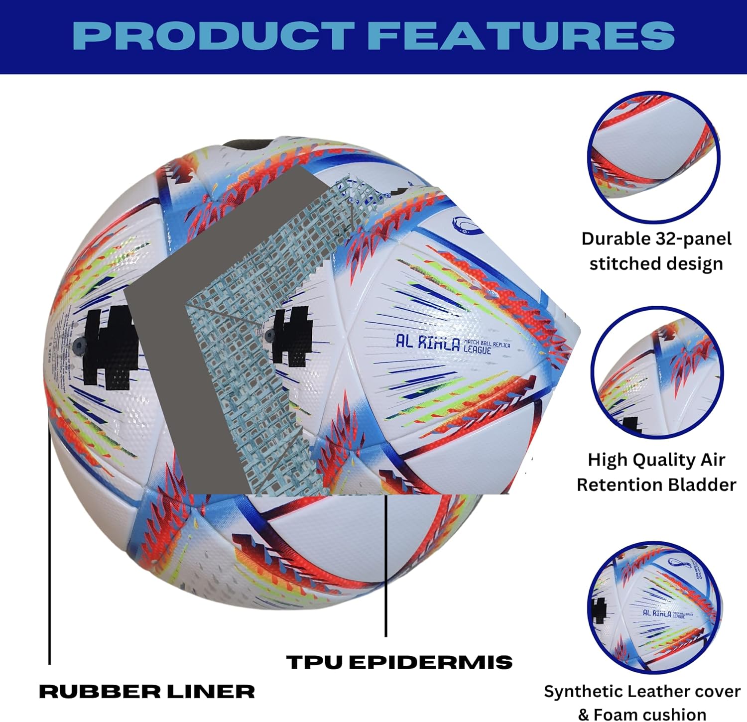 Mars Sports Football Soccer Ball with Air Pump & Accessories