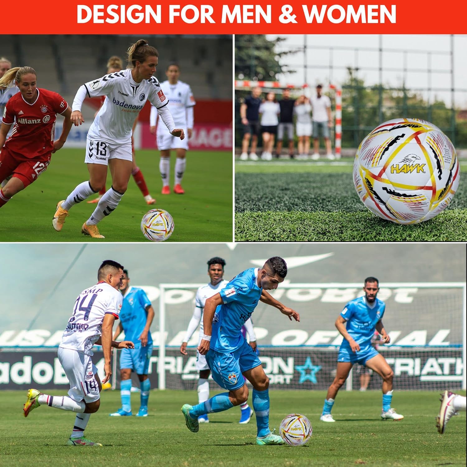 Hawk Match Football Soccer Ball with Air Pump & Accessories