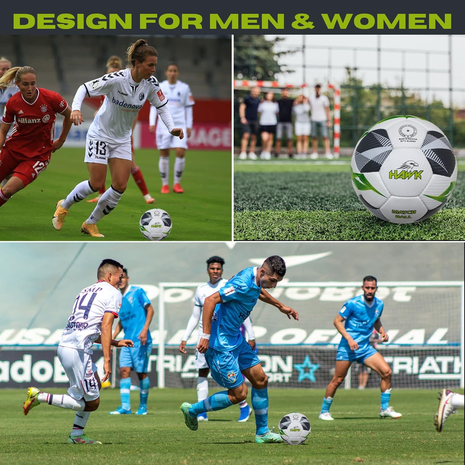 Hawk Match Football Soccer Ball with Air Pump & Accessories