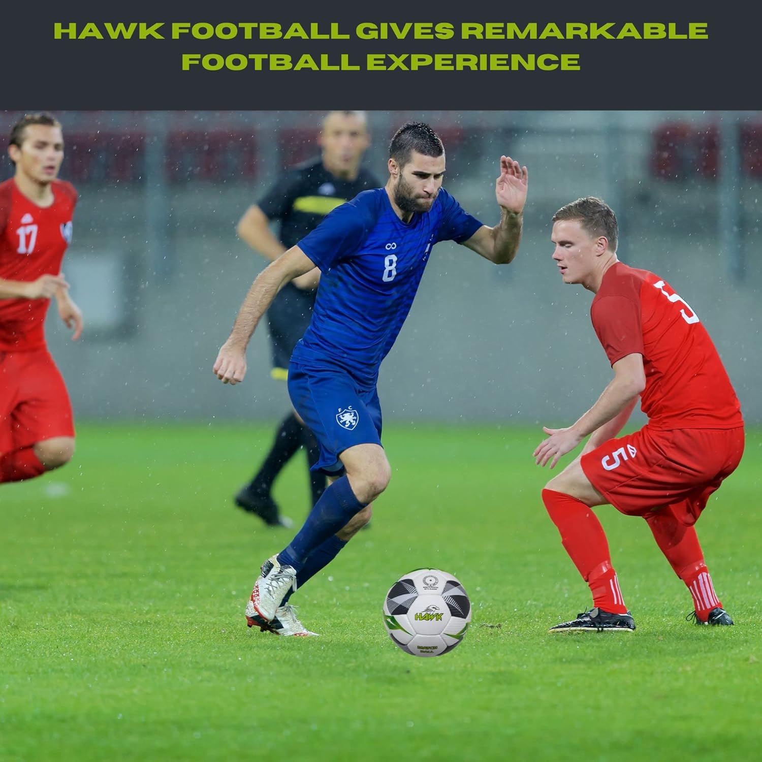 Hawk Match Football Soccer Ball with Air Pump & Accessories