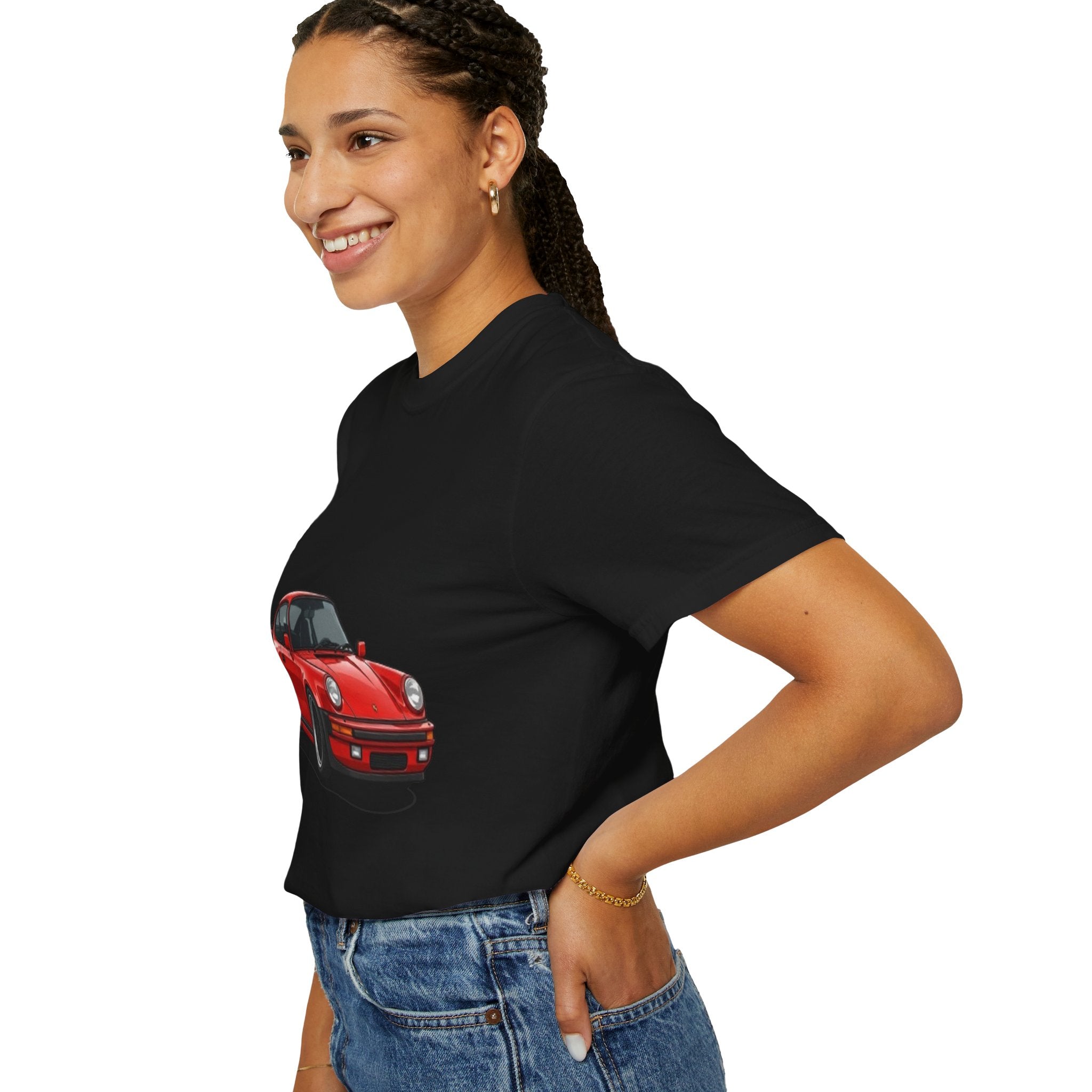 Vintage Red Sports Car T-Shirt — Retro Porsche Illustration Tee