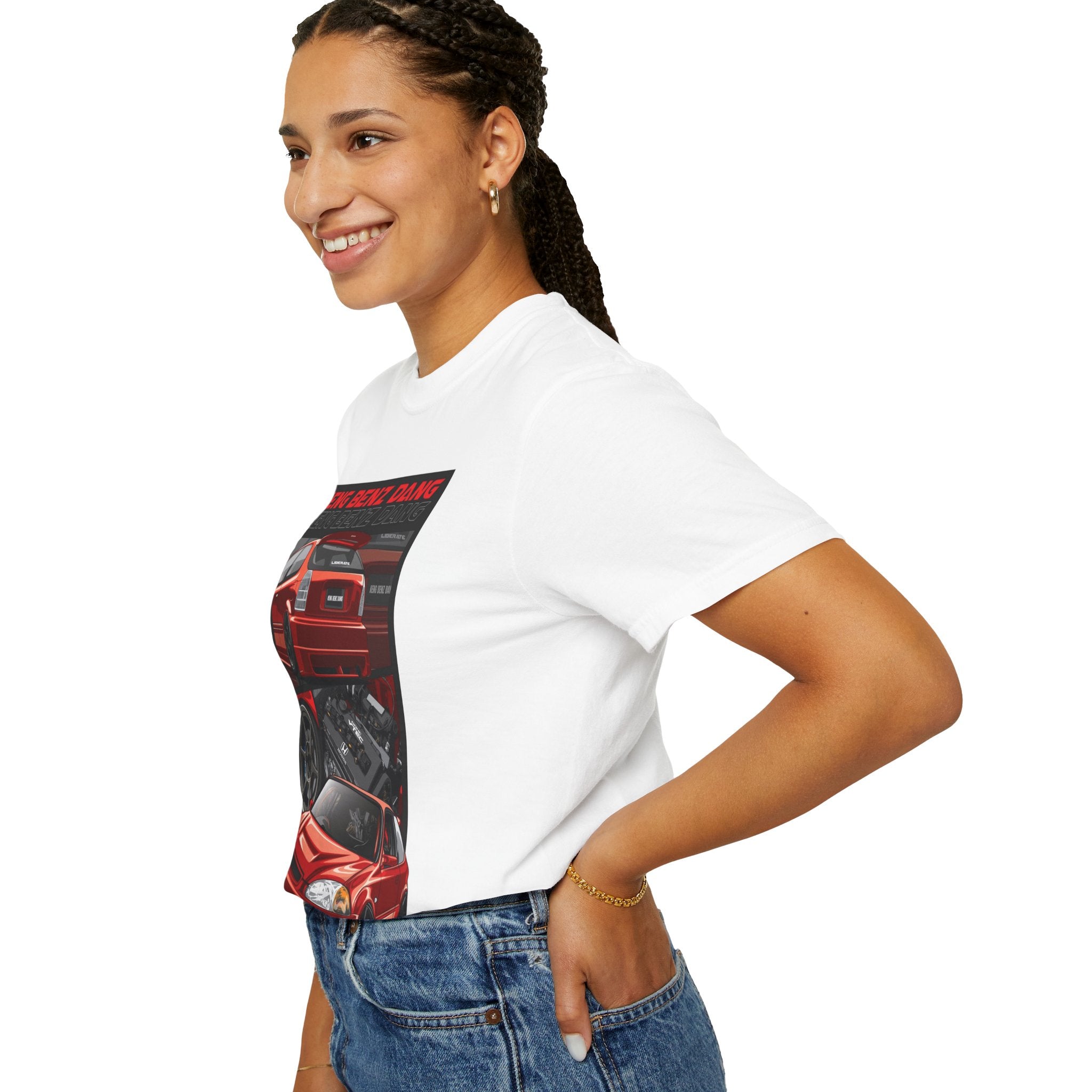 Car Enthusiast T-Shirt — "Keng Benz Dang" Red Sports Car Graphic