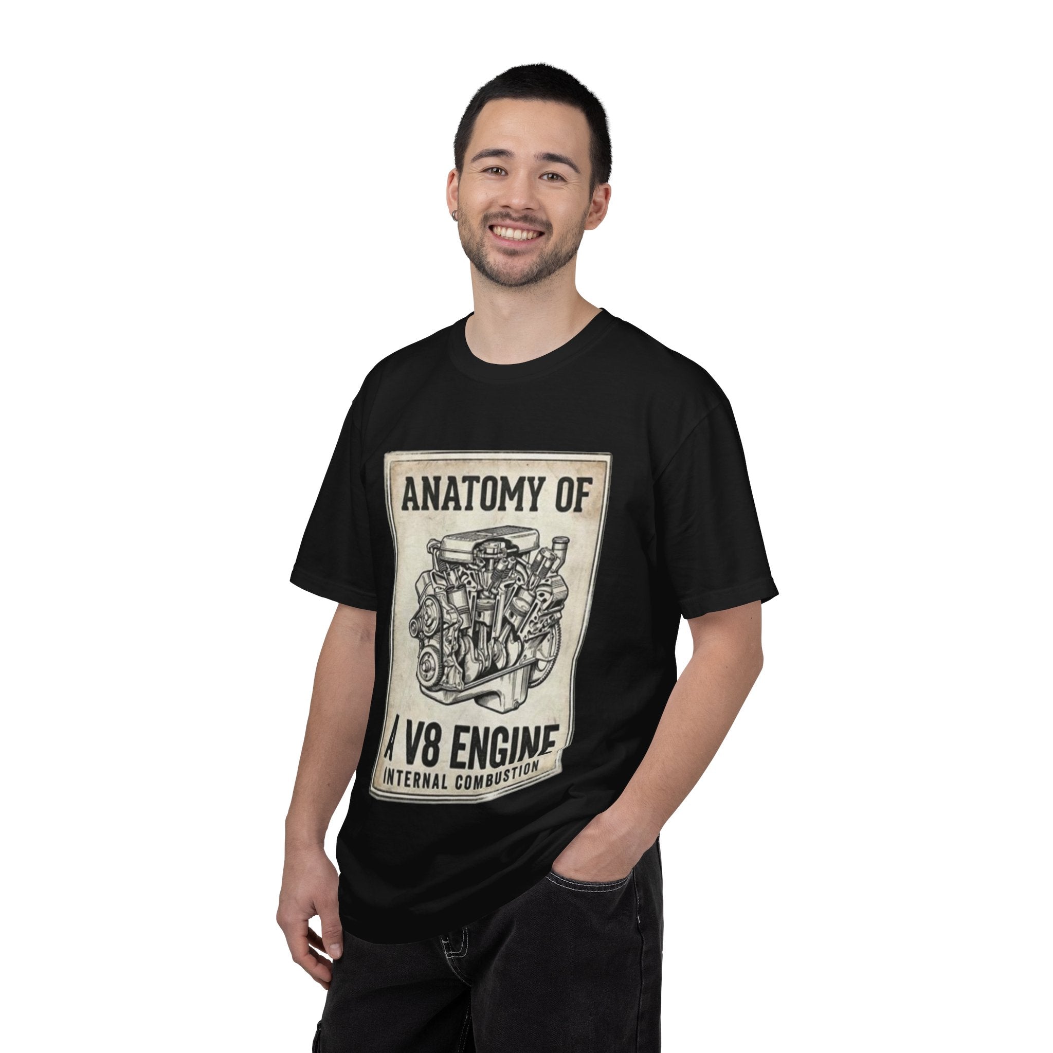 Anatomy of a V8 Engine T-Shirt — Vintage Car Engine Diagram Tee